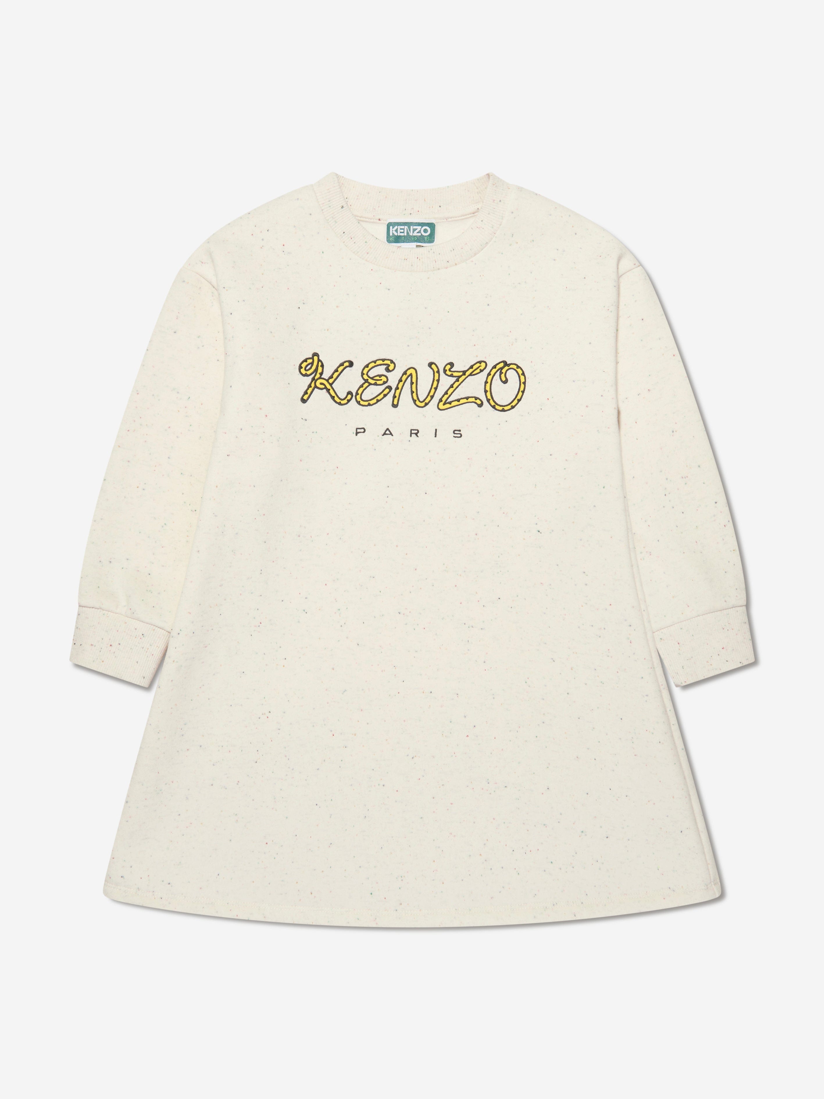 KENZO Girls Logo Sweater Dress in Beige Amazon Cheap Online