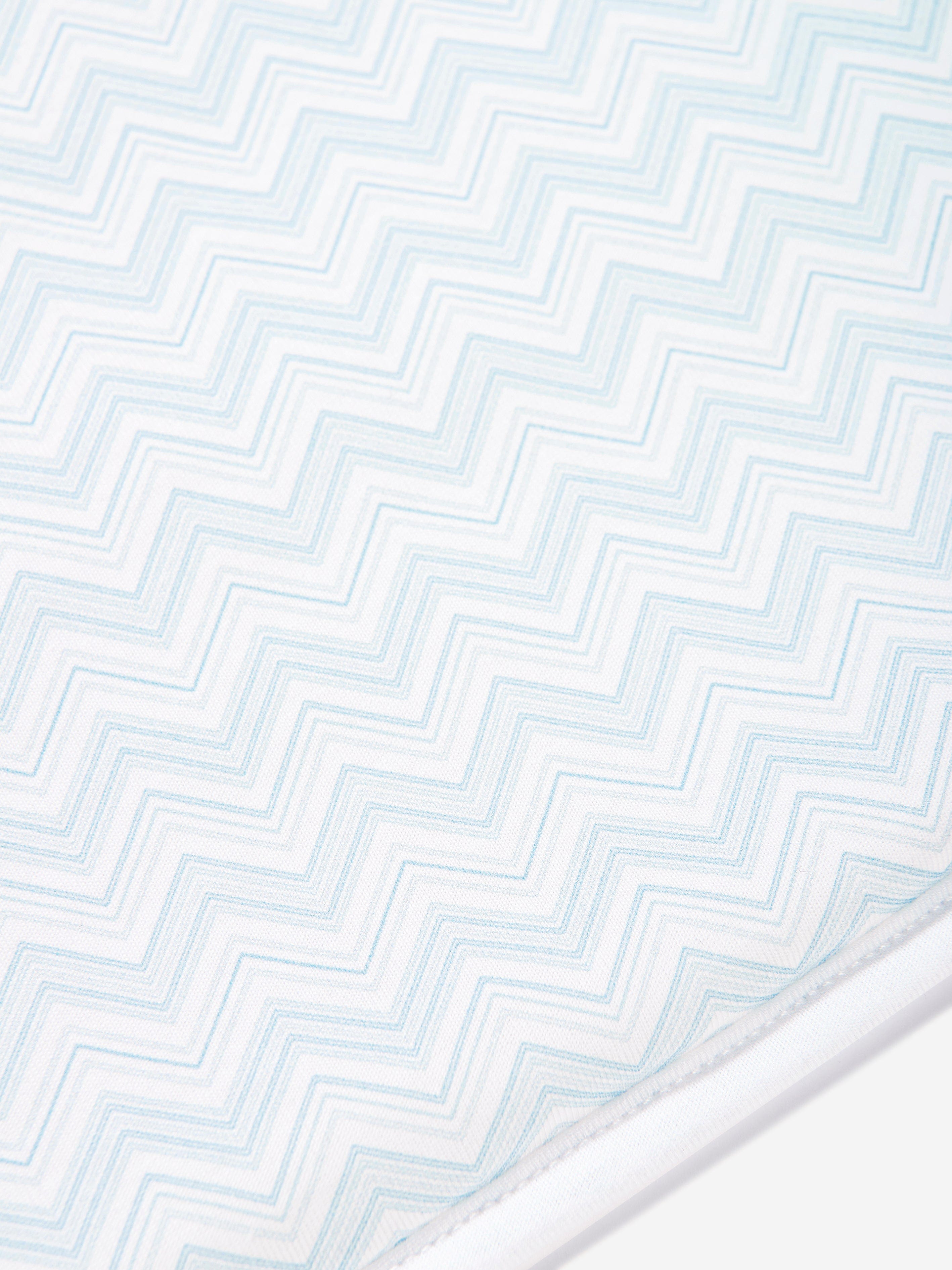 Baby Boys Zigzag Blanket in Blue (79cm) Exclusive Online