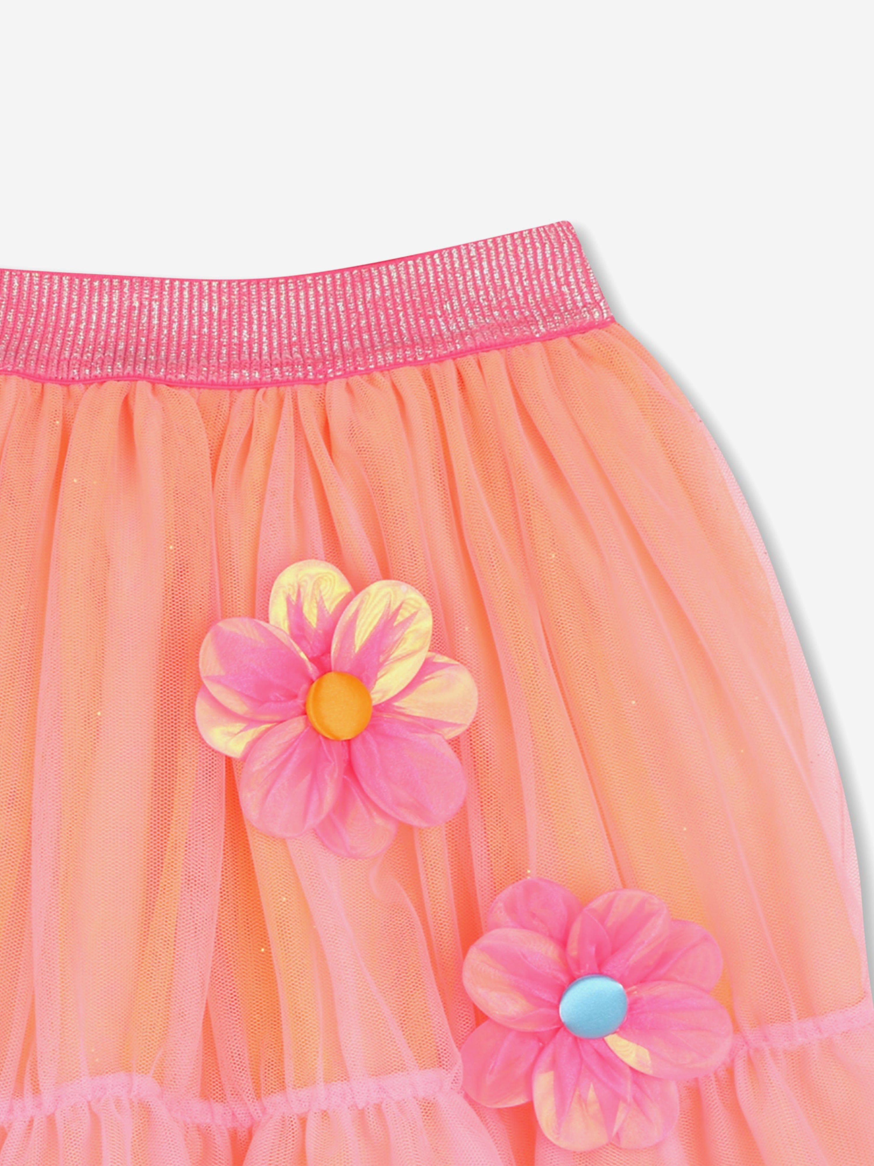 Girls Tulle Flower Skirt in Pink Buy Cheap With Mastercard