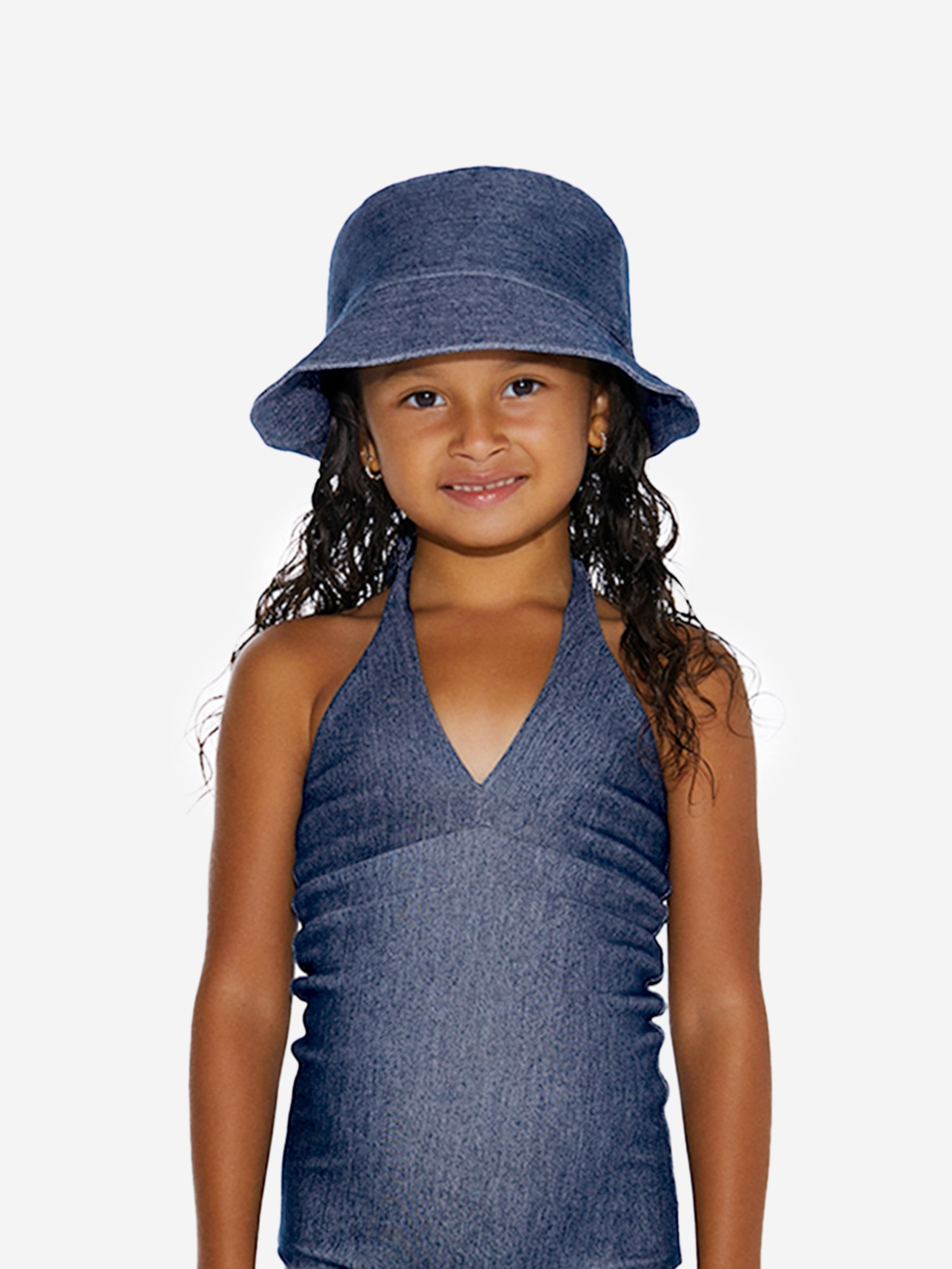 AY by AYLA Girls Denim Look Bucket Hat in Blue Recommend Cheap Online