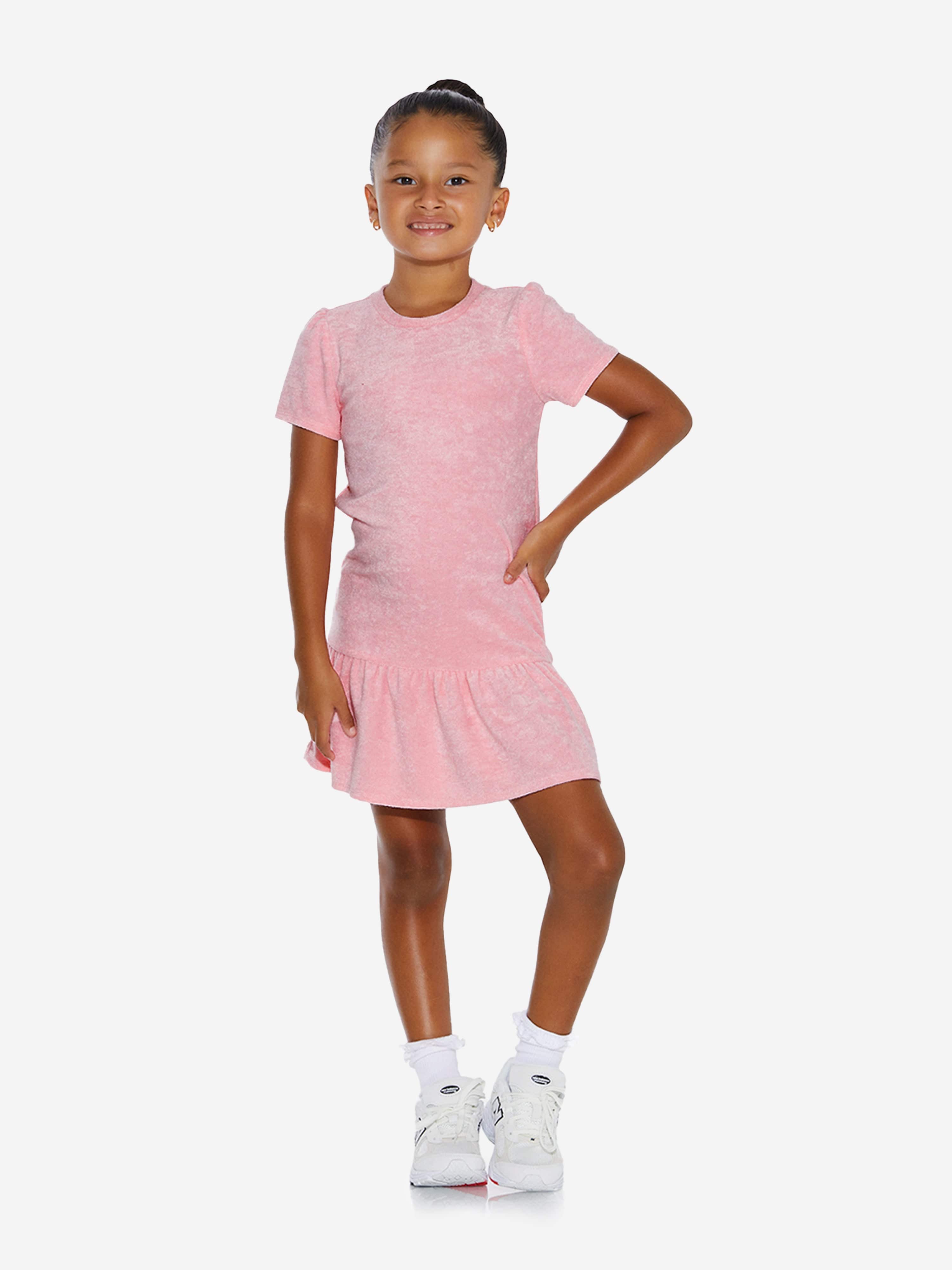 AY by AYLA Girls Towelling Mini Dress in Pink Genuine Sale Online