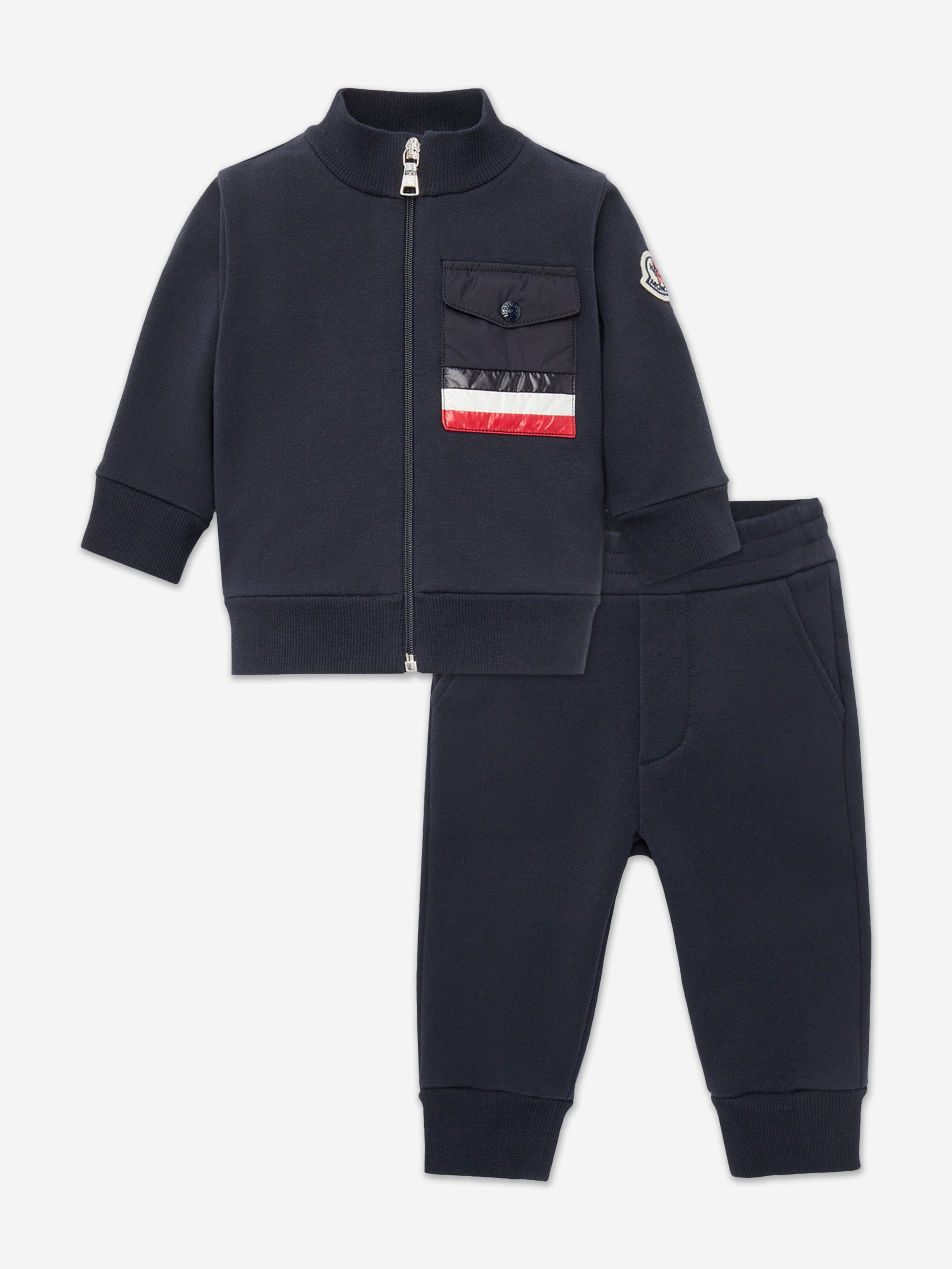 Moncler Enfant Baby Boys Branded Tracksuit in Navy Discount Newest