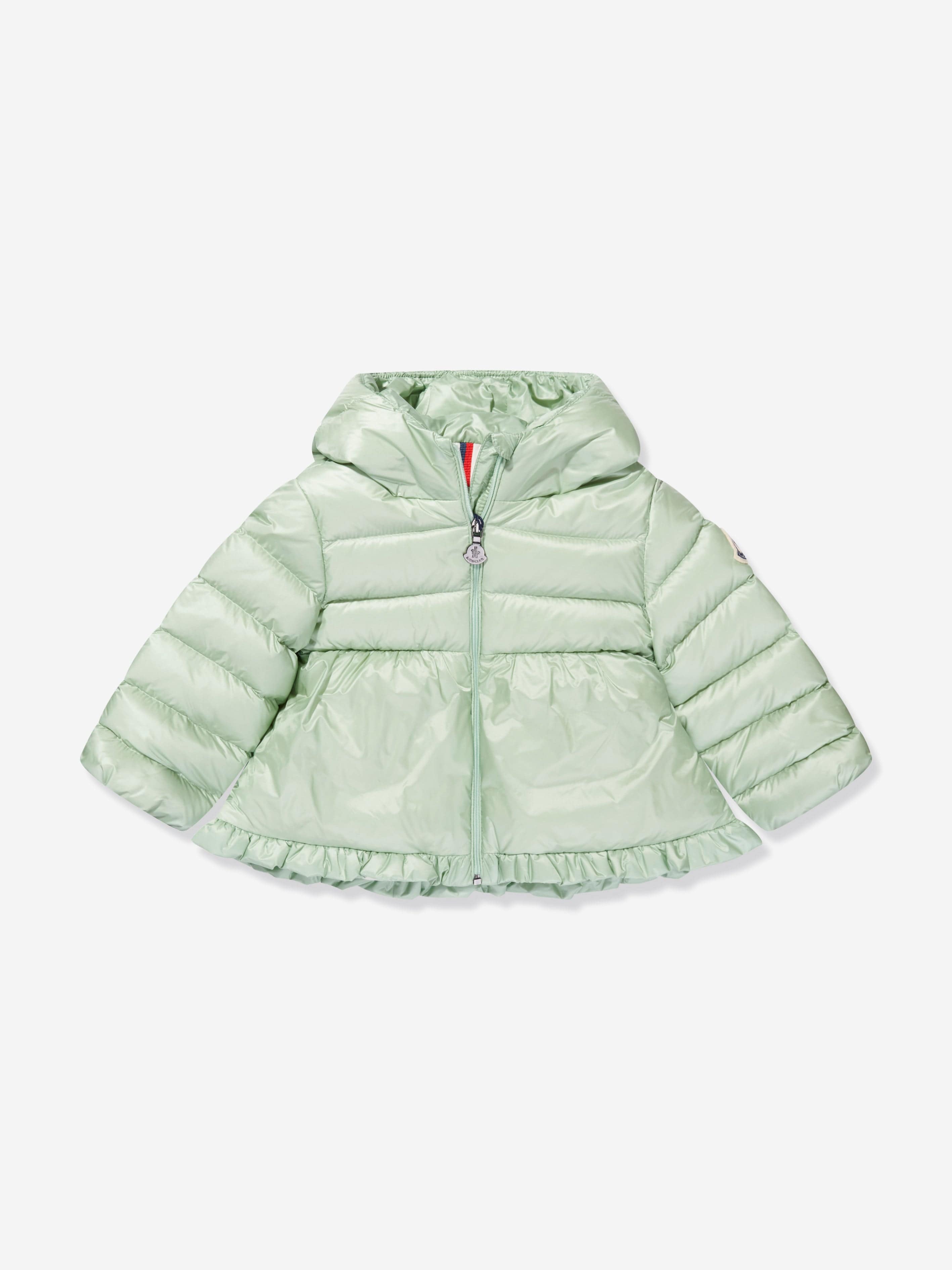 Moncler Enfant Baby Girls Down Padded Odile Jacket in Green Sale View