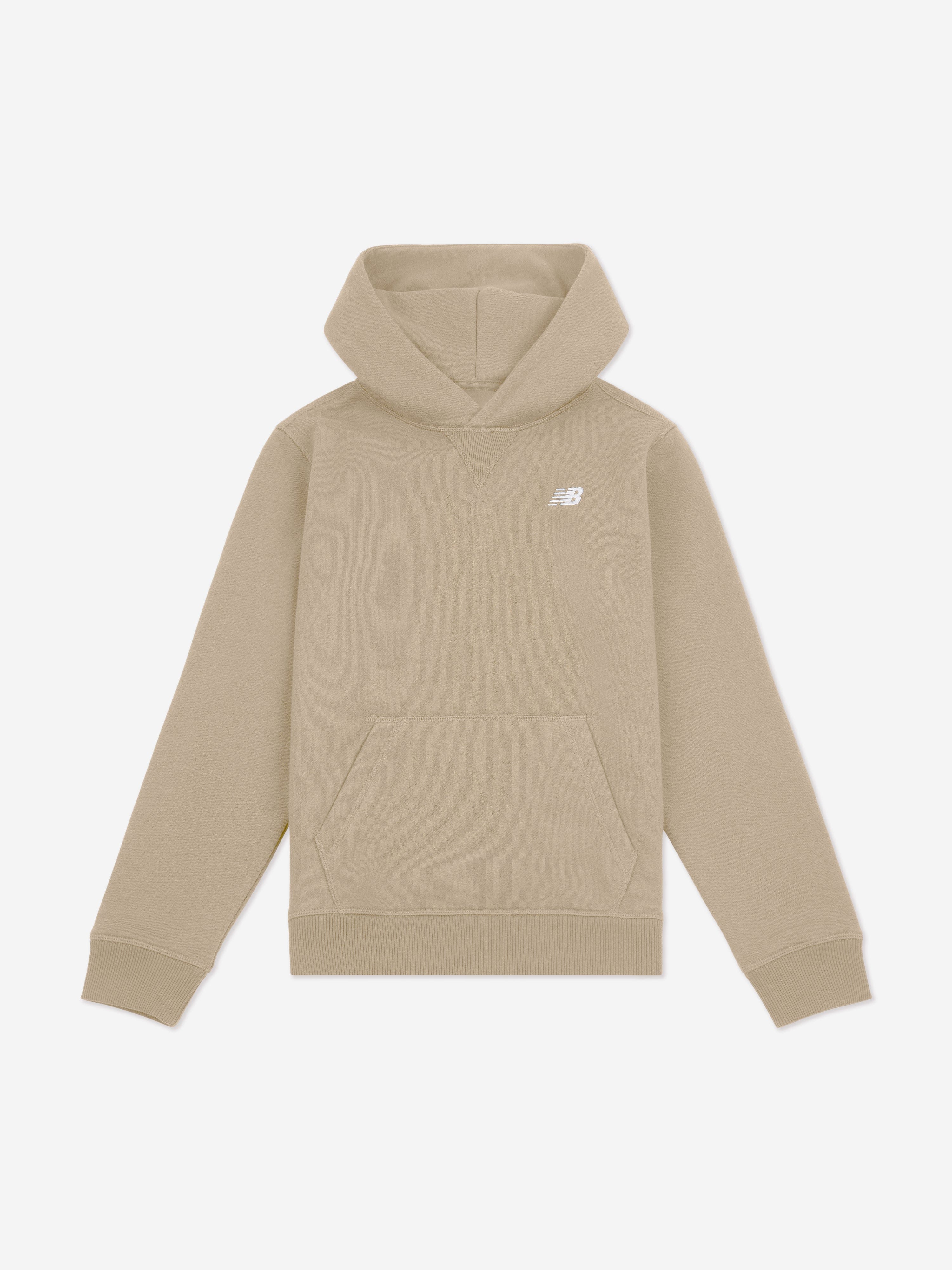 New Balance Boys Brush Back Small Logo Hoodie in Beige Wiki Cheap Pice