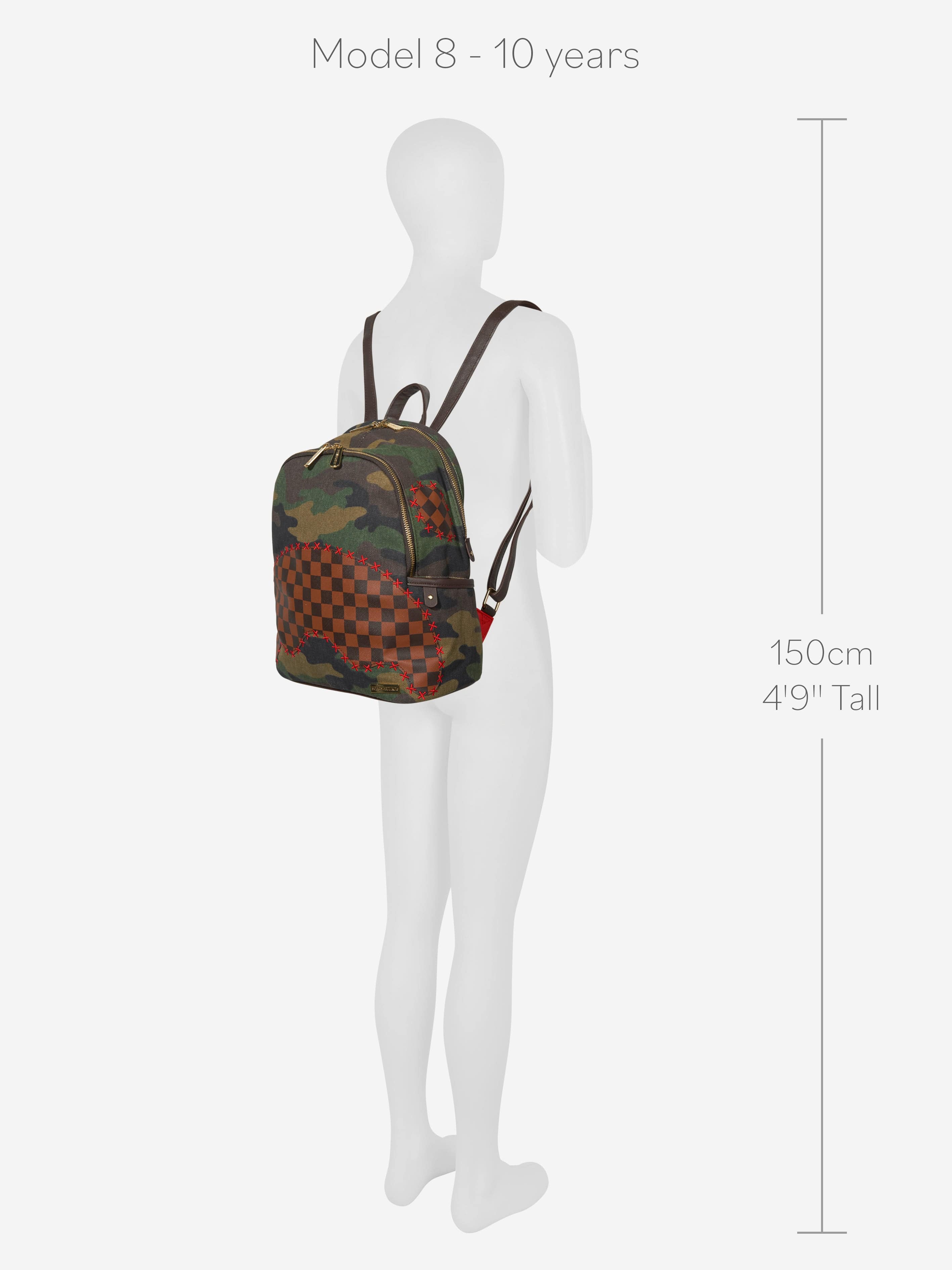 Sprayground Kids Camo Shark Shape Check Savage Backpack in Green (29cm) Buy Cheap Tumblr