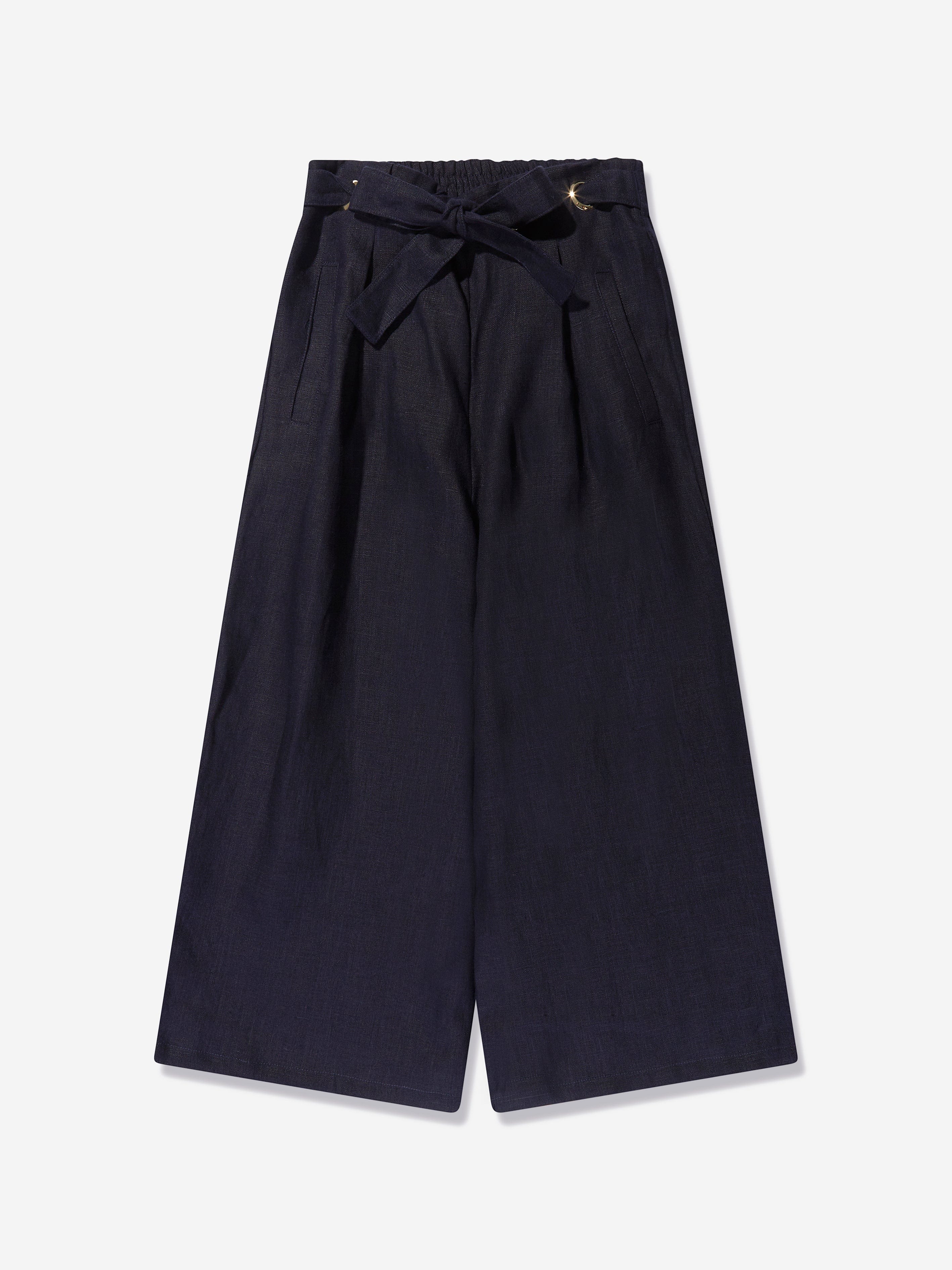 Chlo¨¦ Girls Linen Trousers in Navy Low Cost Cheap Pice