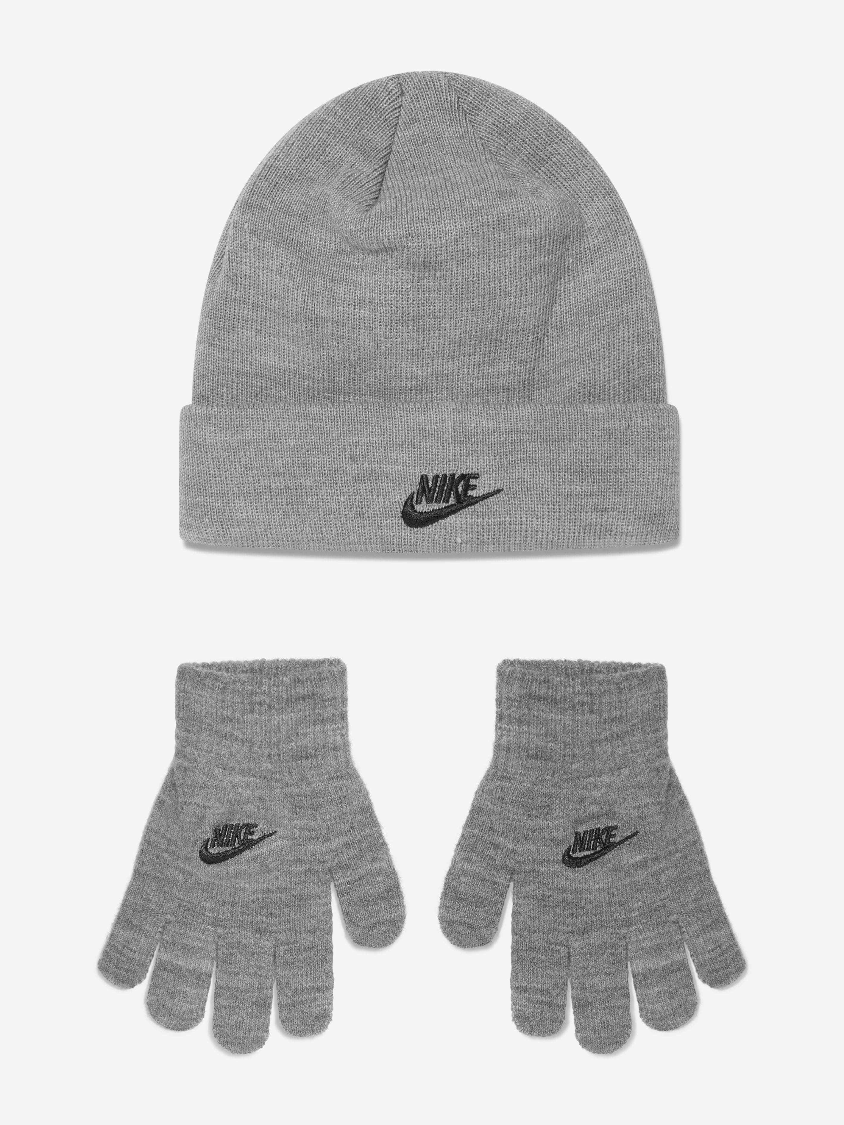 Nike Boys Futura Beanie Hat And Gloves Set in Grey Cheap Store