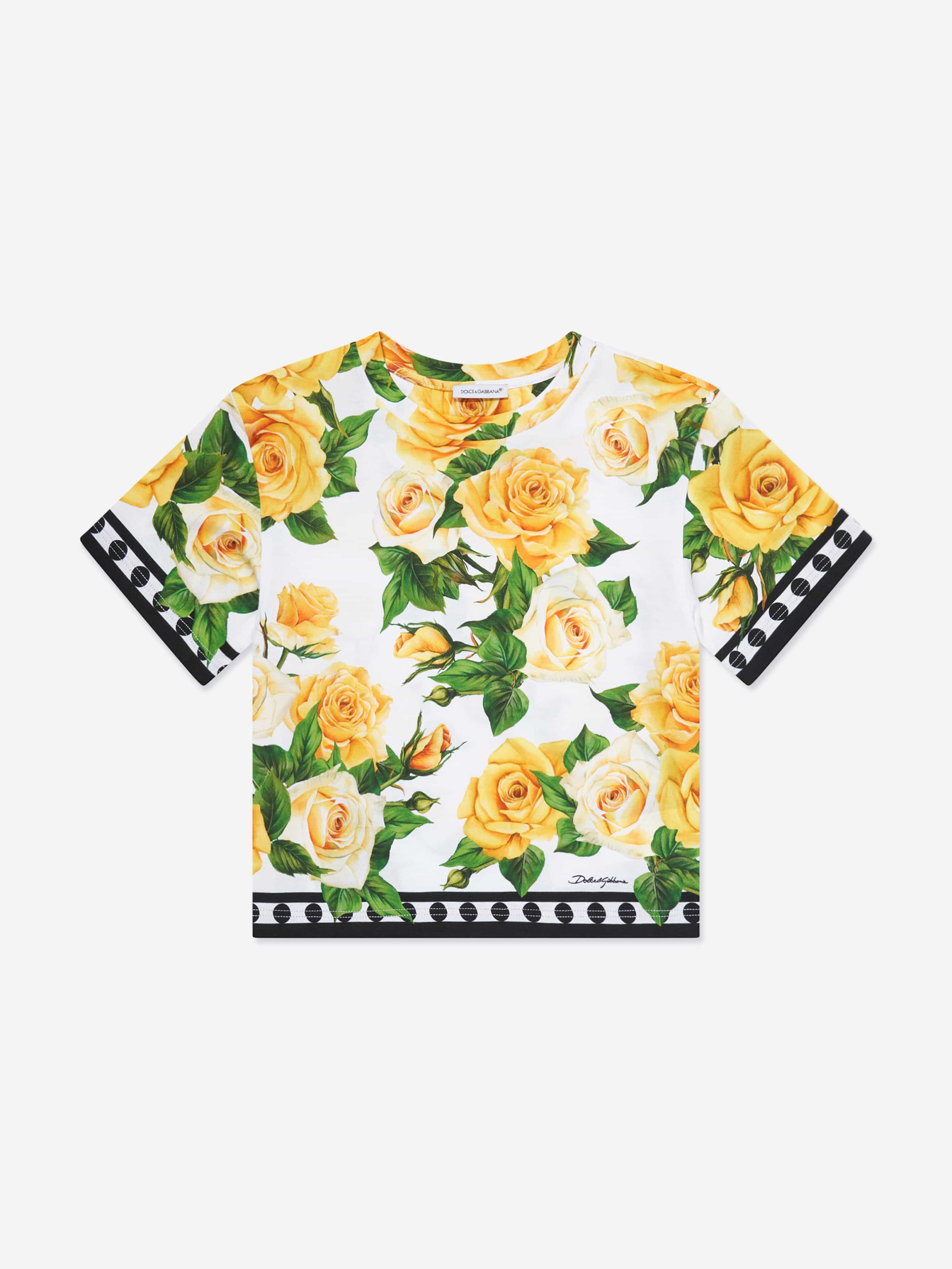 Dolce & Gabbana Girls Rose Print T-Shirt in Multicolour For Sale Cheap Online