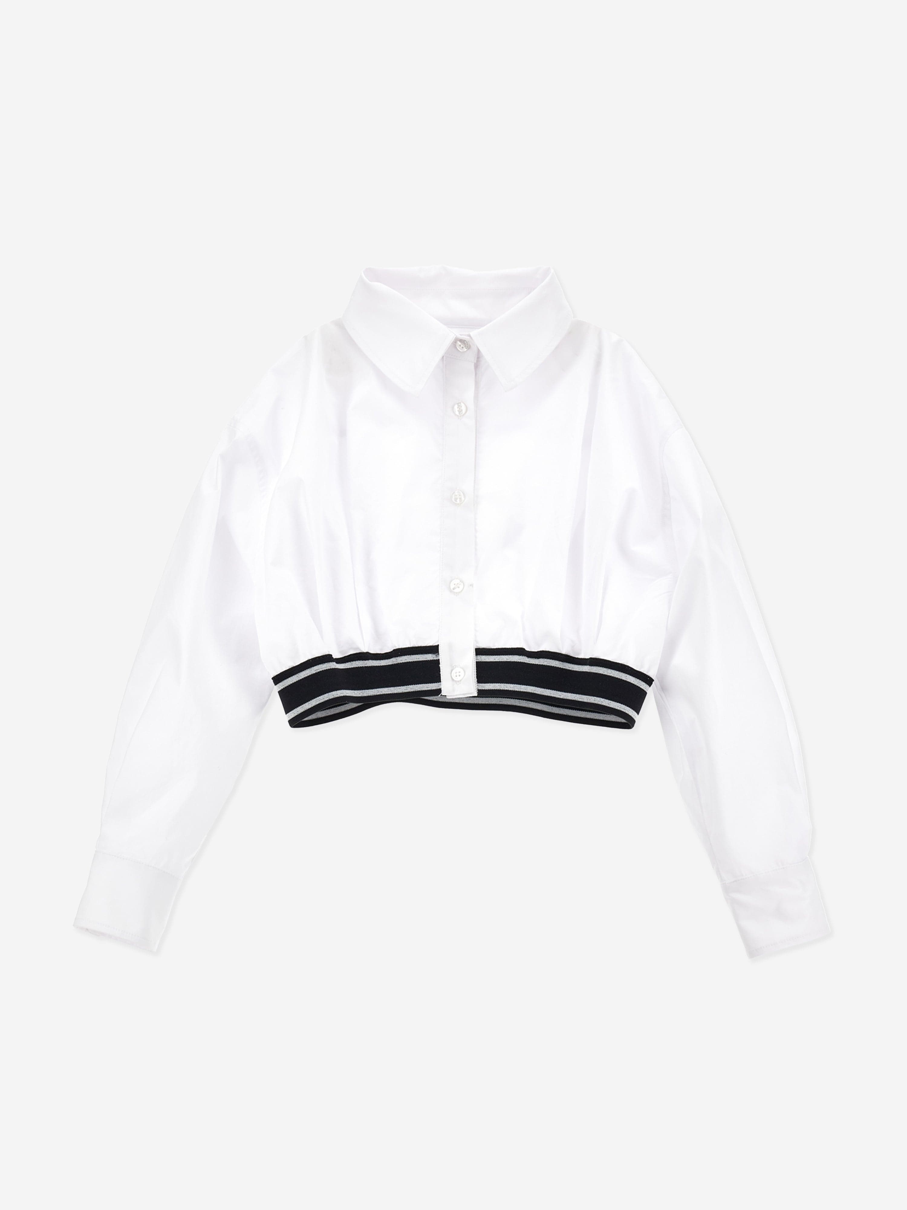 Monnalisa Girls Cropped Shirt in White Sale Get To Buy