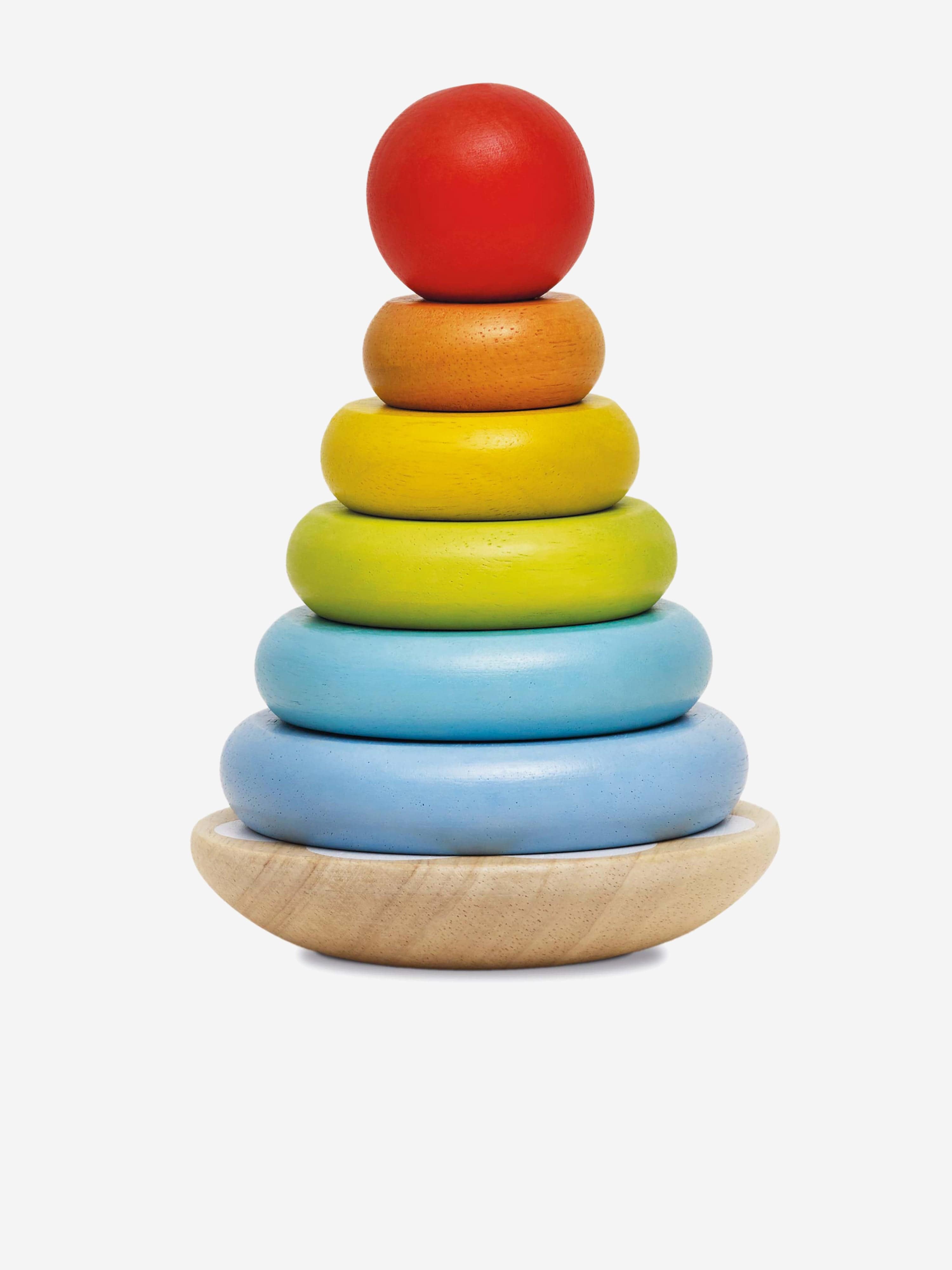 Le Toy Van Rainbow Stacking Tower-7 Piece (W:11.5 x D:11.5 x H:18cm) Enjoy For Sale