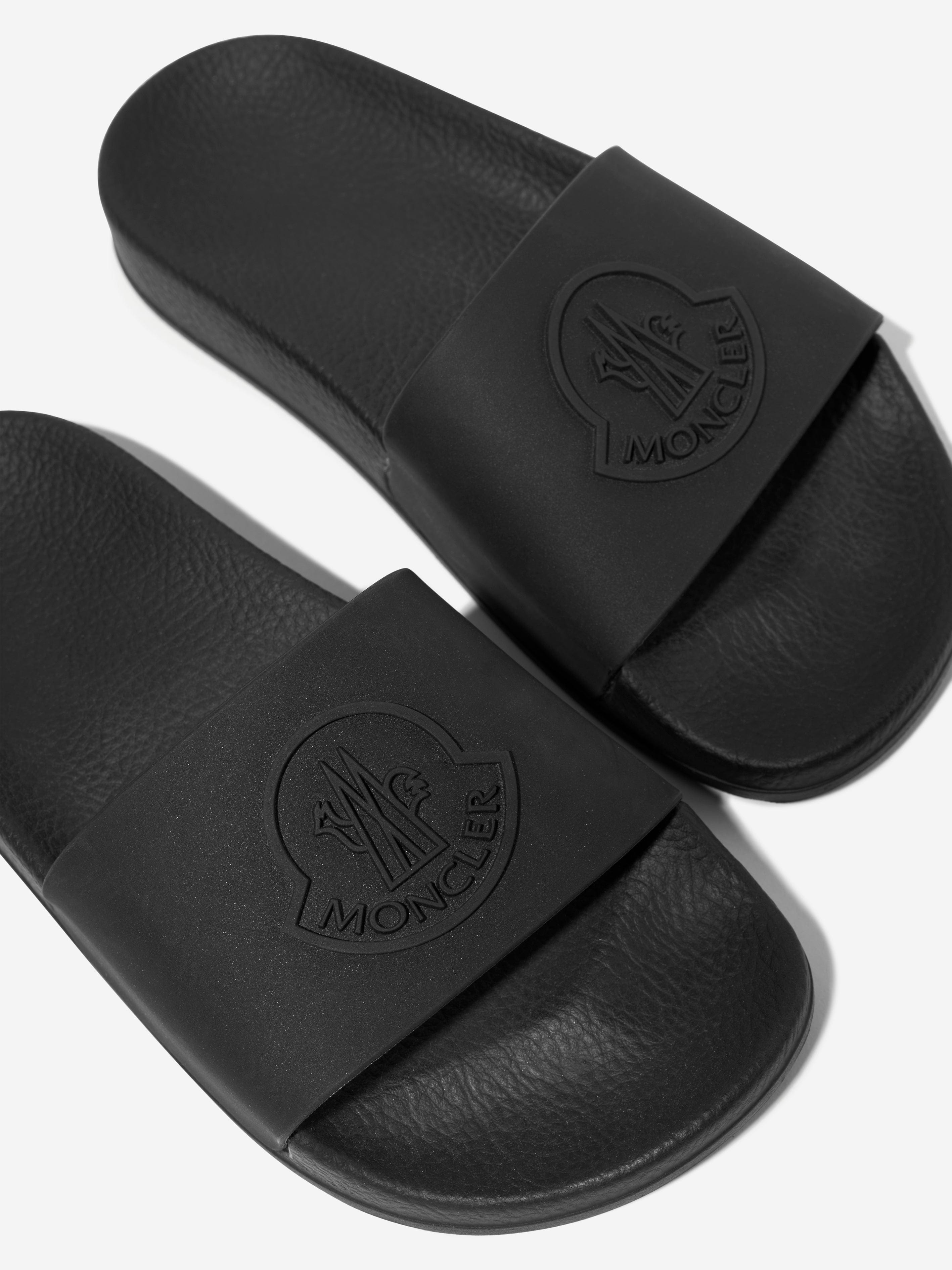 Moncler Enfant Kids Petit Basile Sliders in Black High Quality Cheap Pice