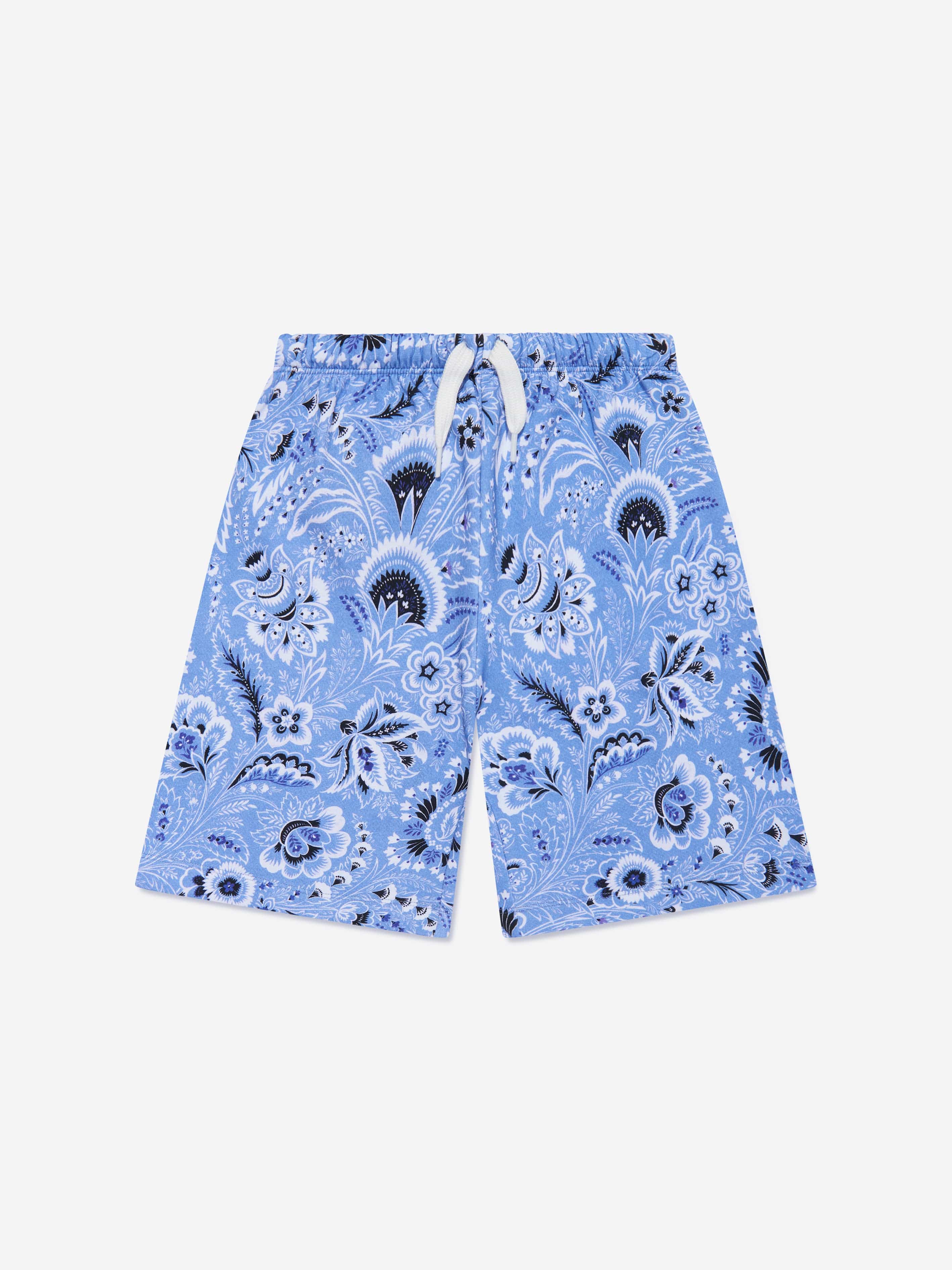 Etro Boys Floral Paisley Shorts in Blue Collections