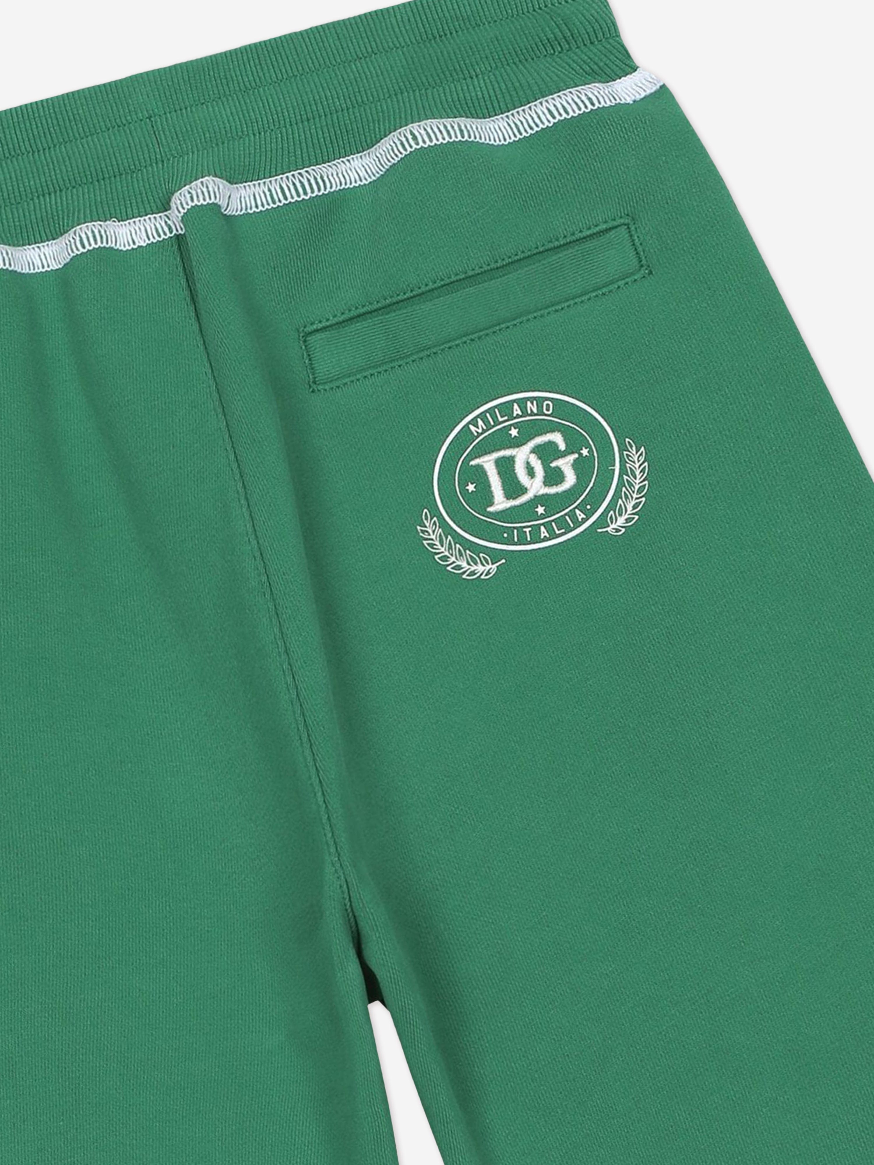 Dolce & Gabbana Boys Logo Bermuda Shorts in Green Authentic
