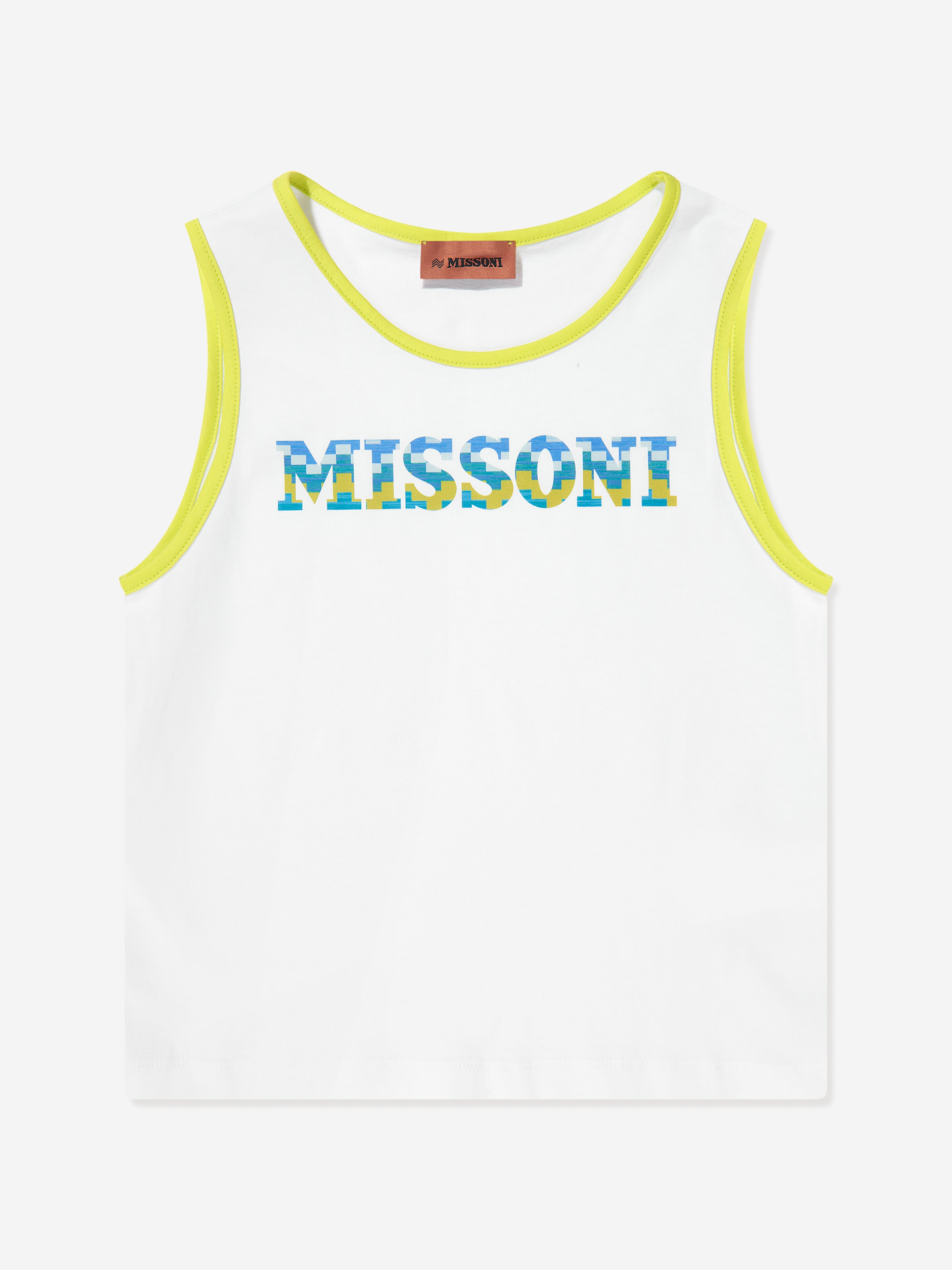 Missoni Boys Logo Sleeveless Top in White Outlet Newest