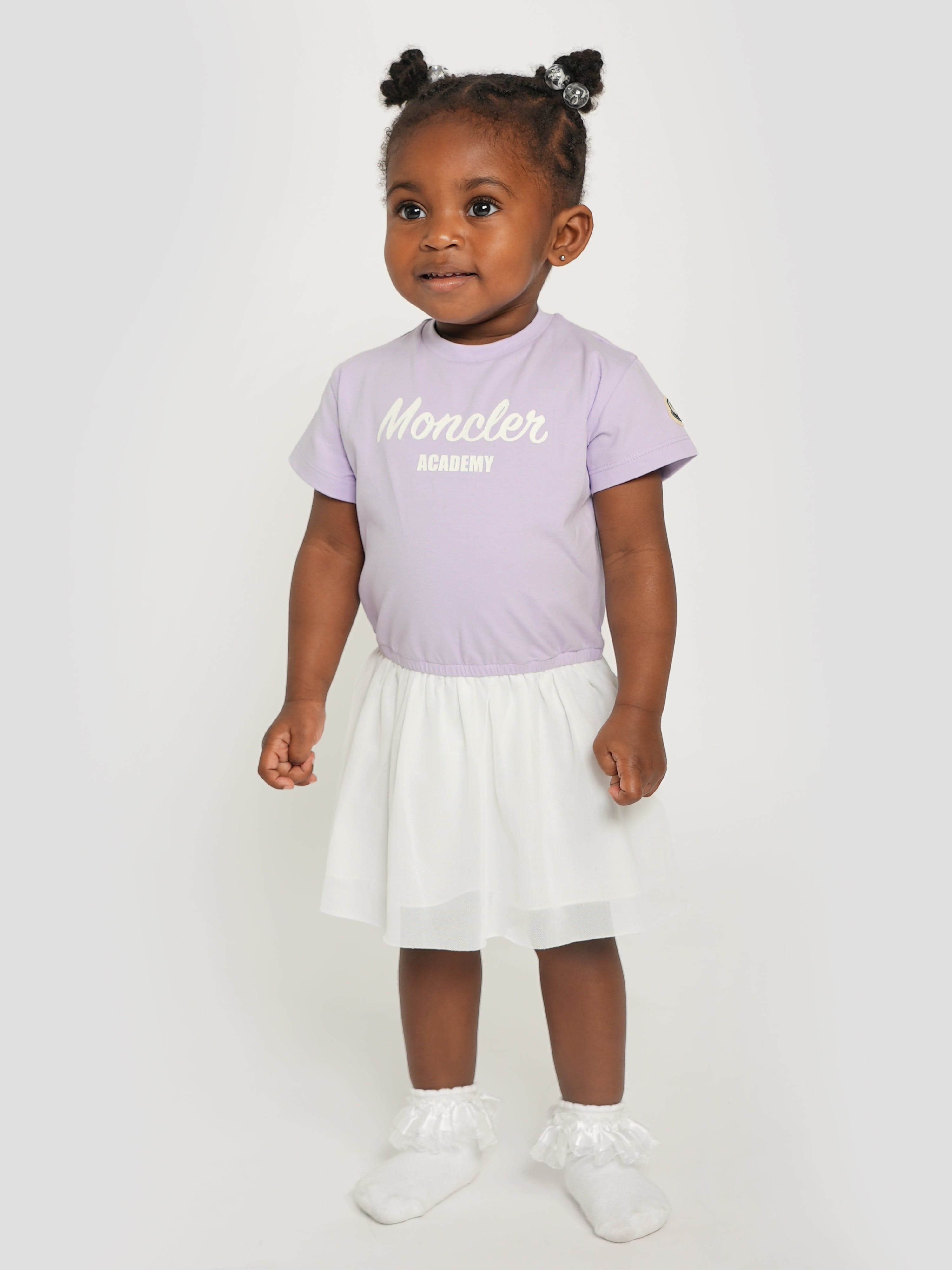 Moncler Enfant Baby Girls Logo T-Shirt Dress in Purple Cheap Sale Shop