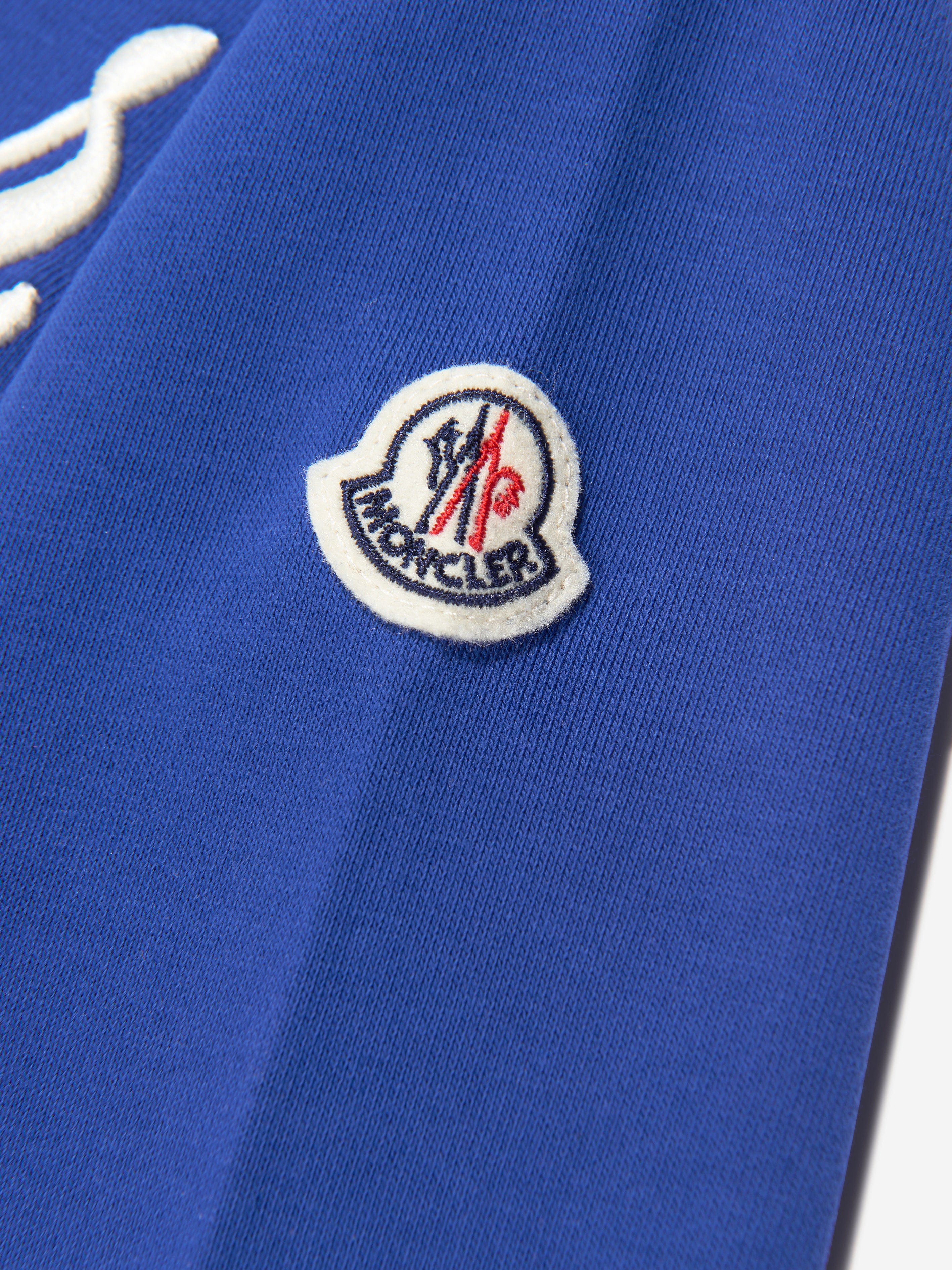 Moncler Enfant Boys Logo Print Sweatshirt in Blue Clearance Largest Supplier
