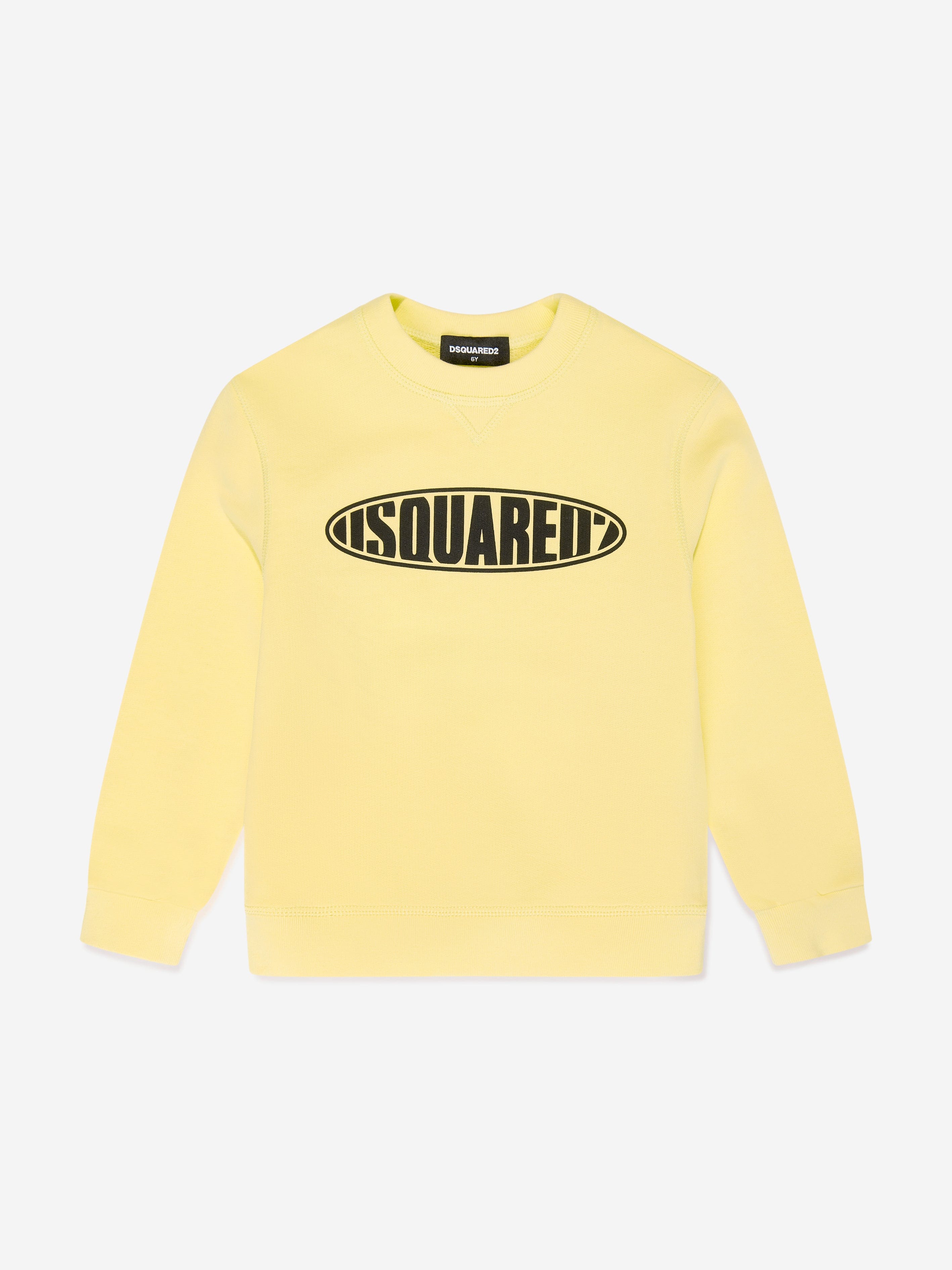 Dsquared2 Kids Rounded Logo Sweatshirt in Yellow Clearance Explore