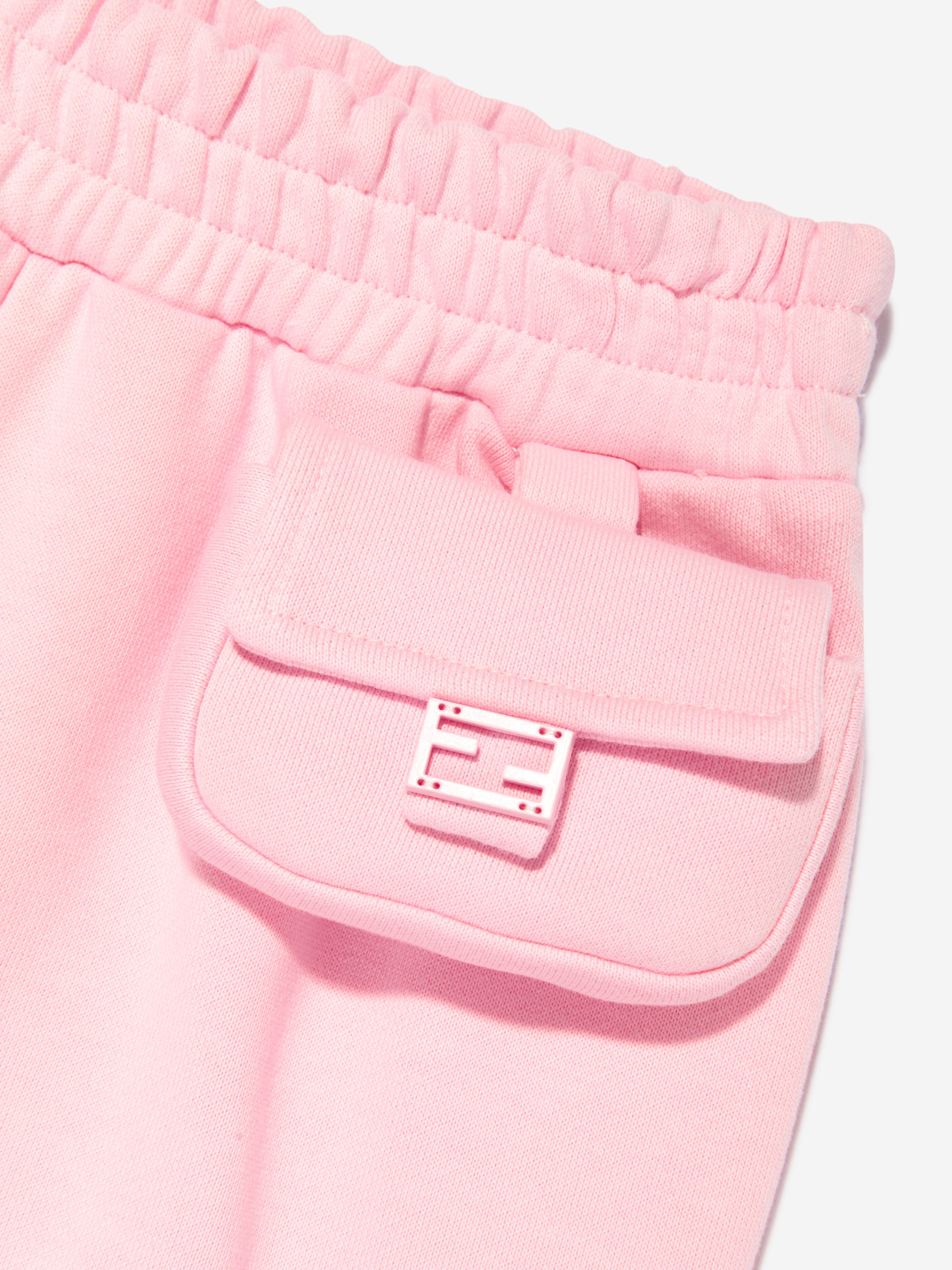 Fendi Girls Logo Joggers in Pink For Nice For Sale