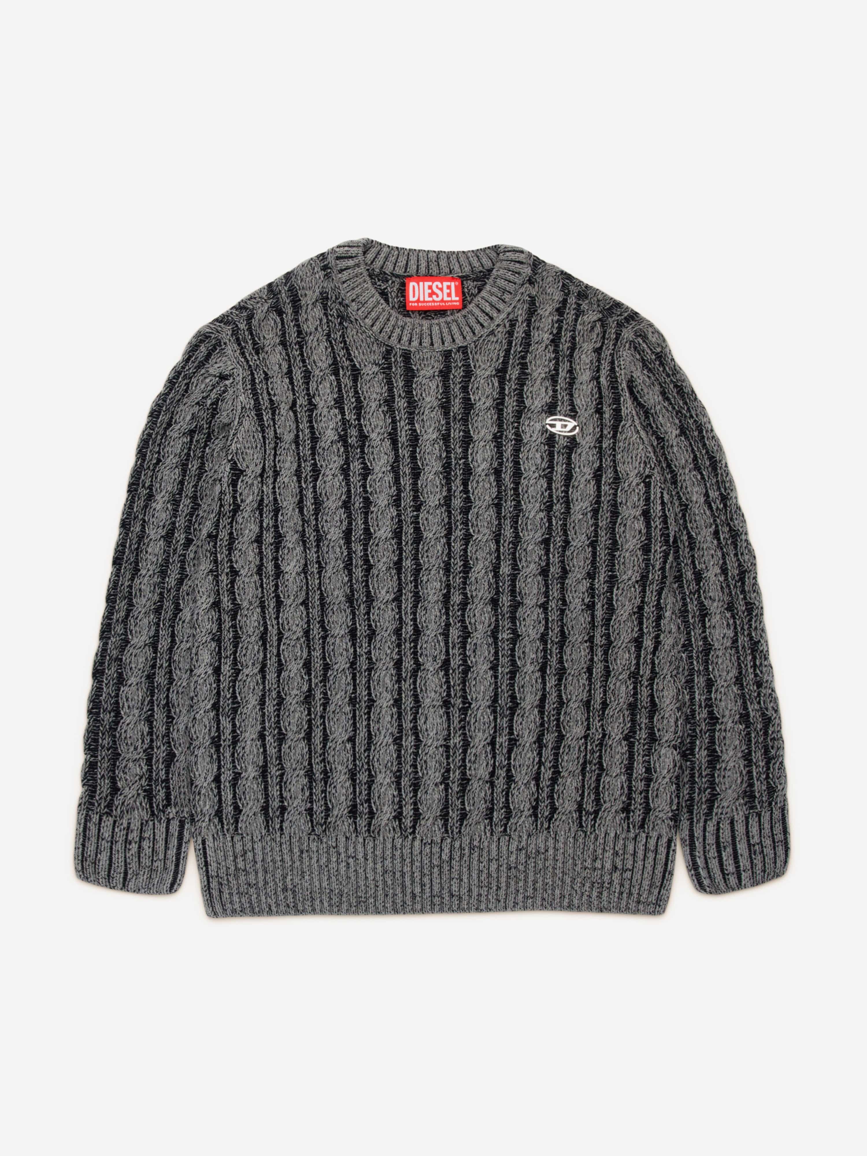 Diesel Kids Knitted Jumper in Grey Factory Outlet For Sale