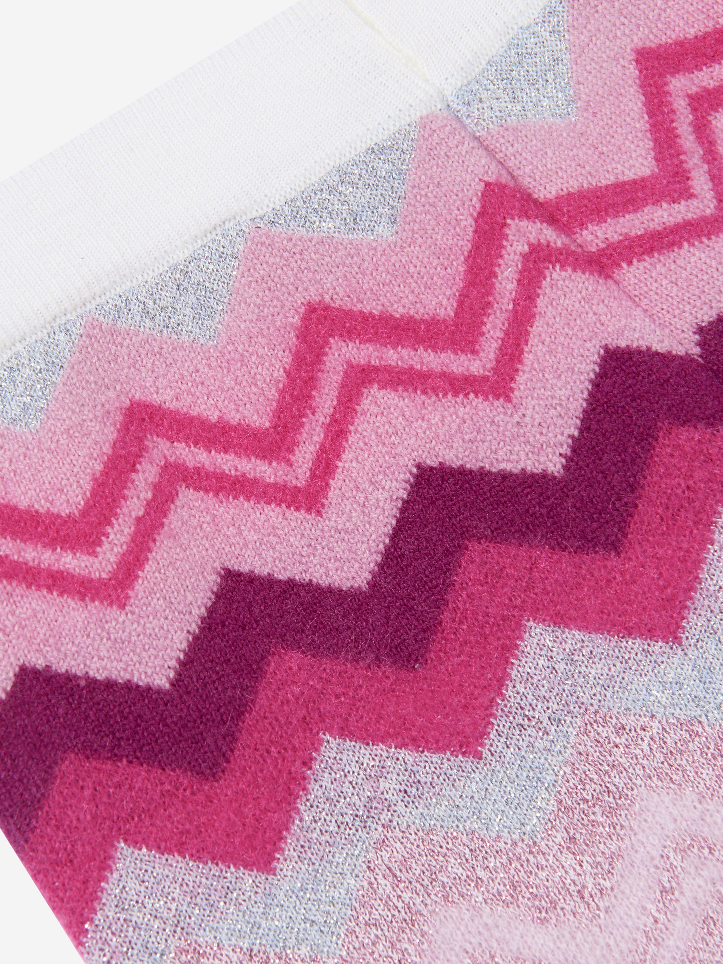 Missoni Girls Zigzag Knitted Shorts in Pink Clearance Pictures