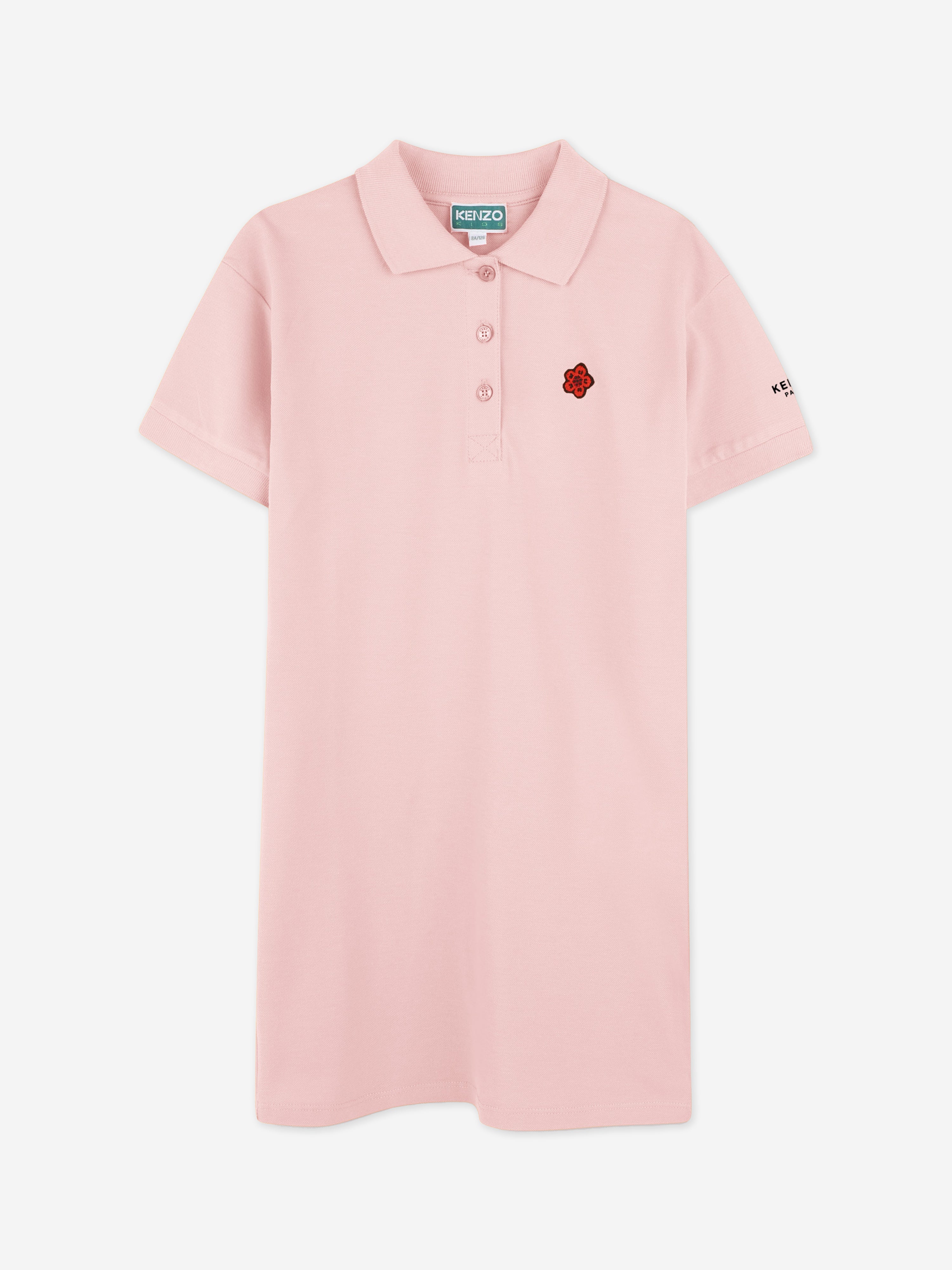 Girls Boke Flower Polo Dress in Pink Clearance New Arrival