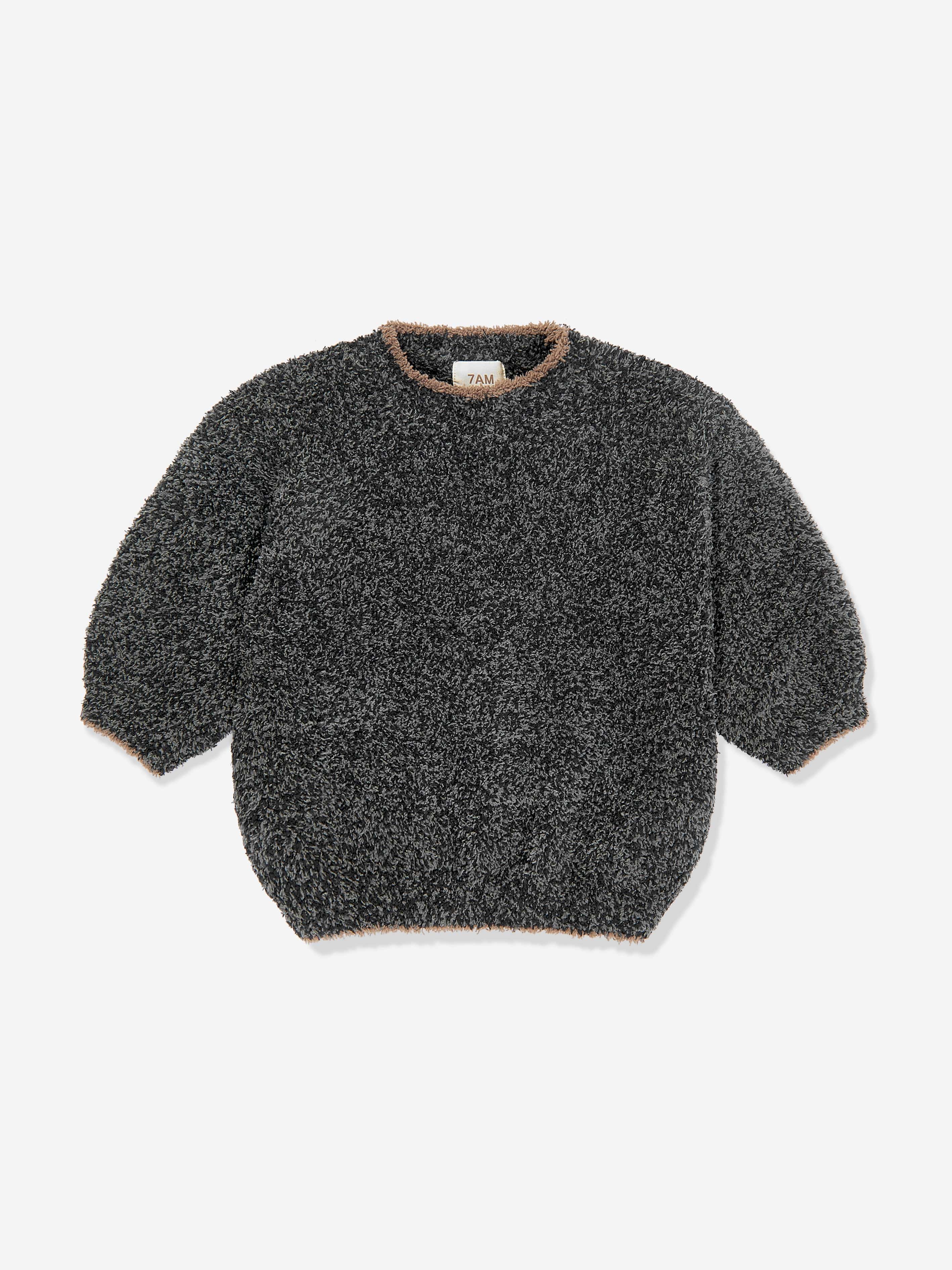 7AM Enfant Baby Fuzzy Boxy Sweater in Black From China Sale Online