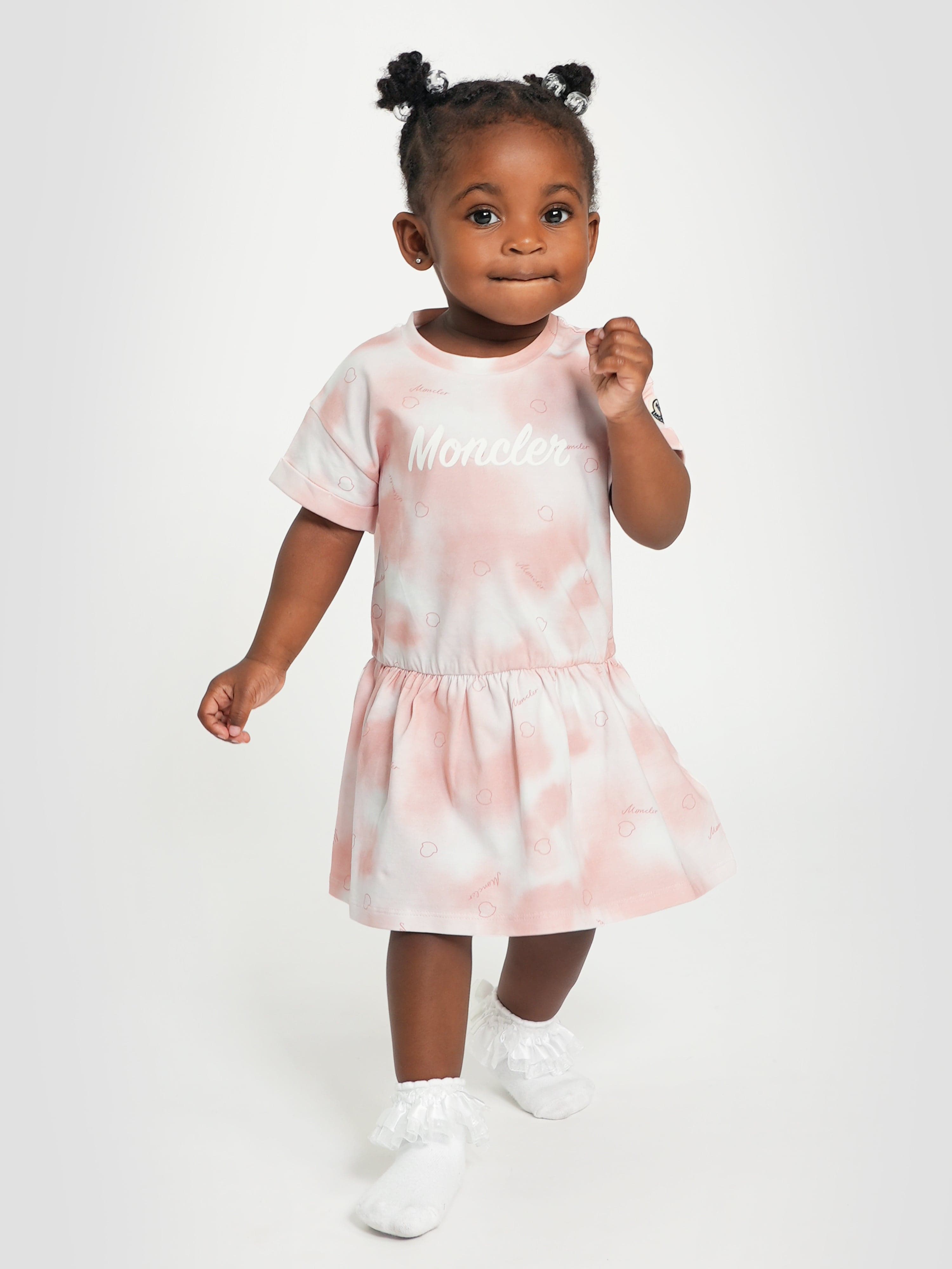 Moncler Enfant Baby Girls T-Shirt Dress in Pink Clearance For Nice