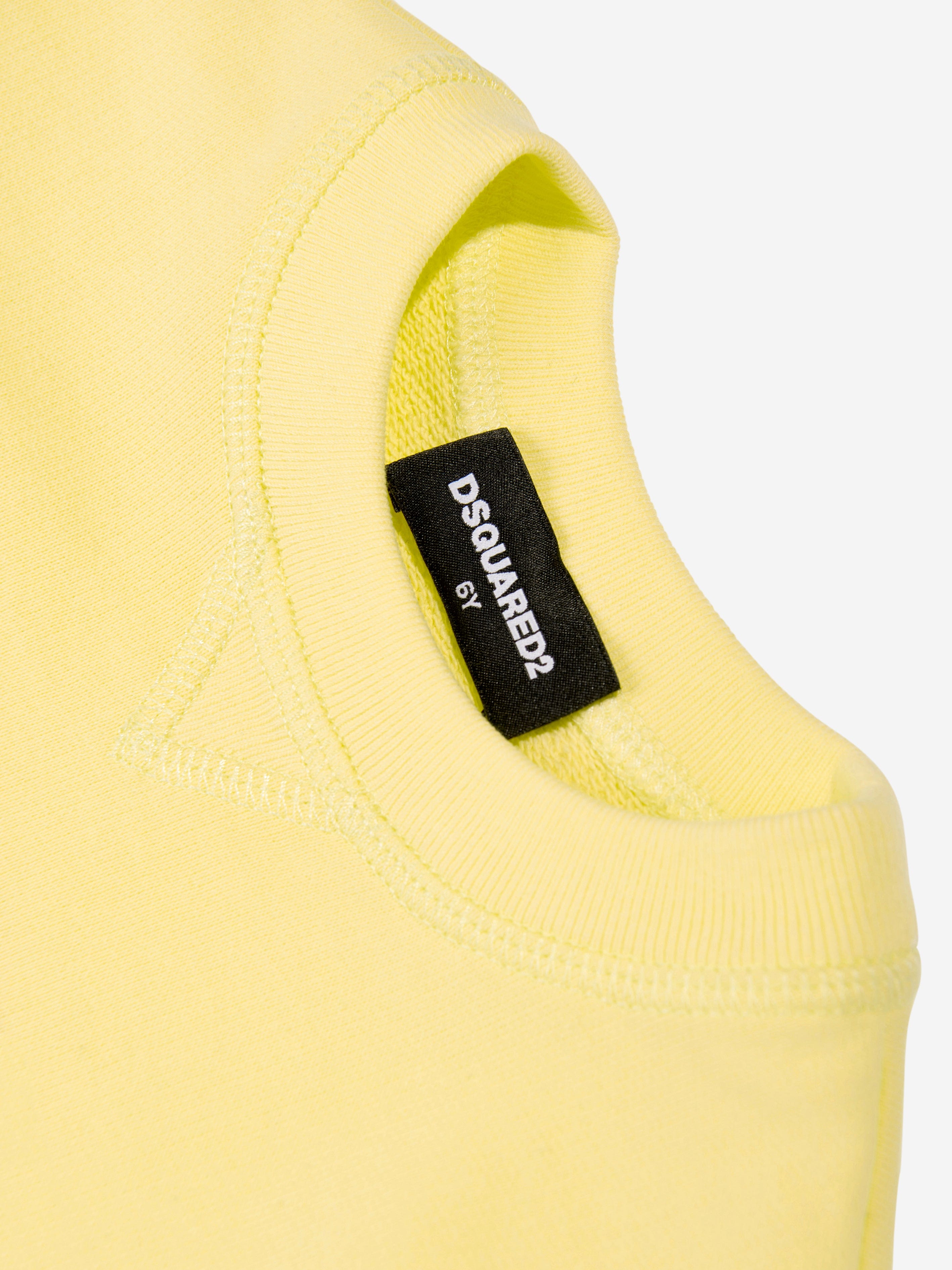 Dsquared2 Kids Rounded Logo Sweatshirt in Yellow Clearance Explore