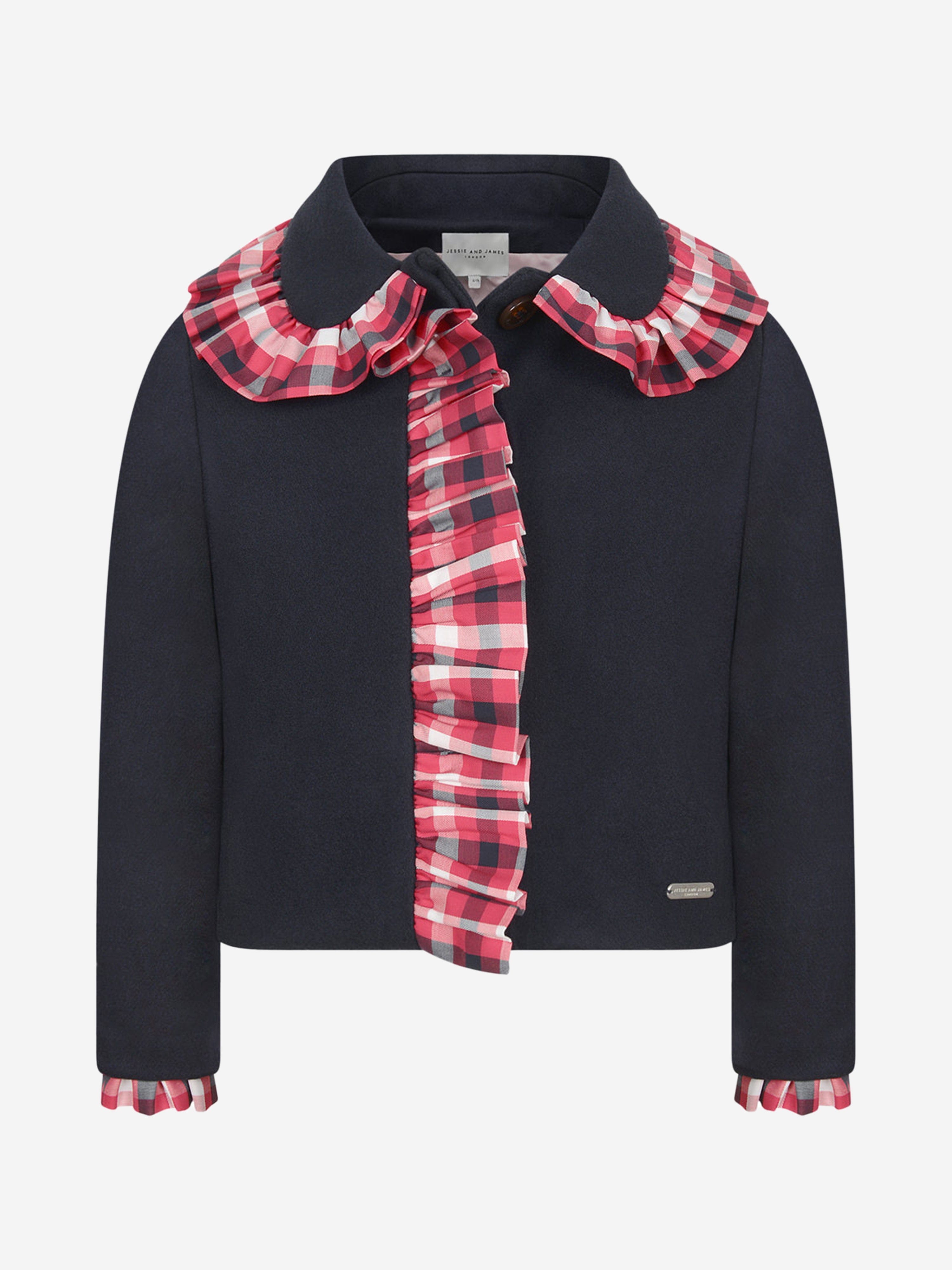 Jessie And James Blue & Red Check Frilly Jacket Cheap For Cheap