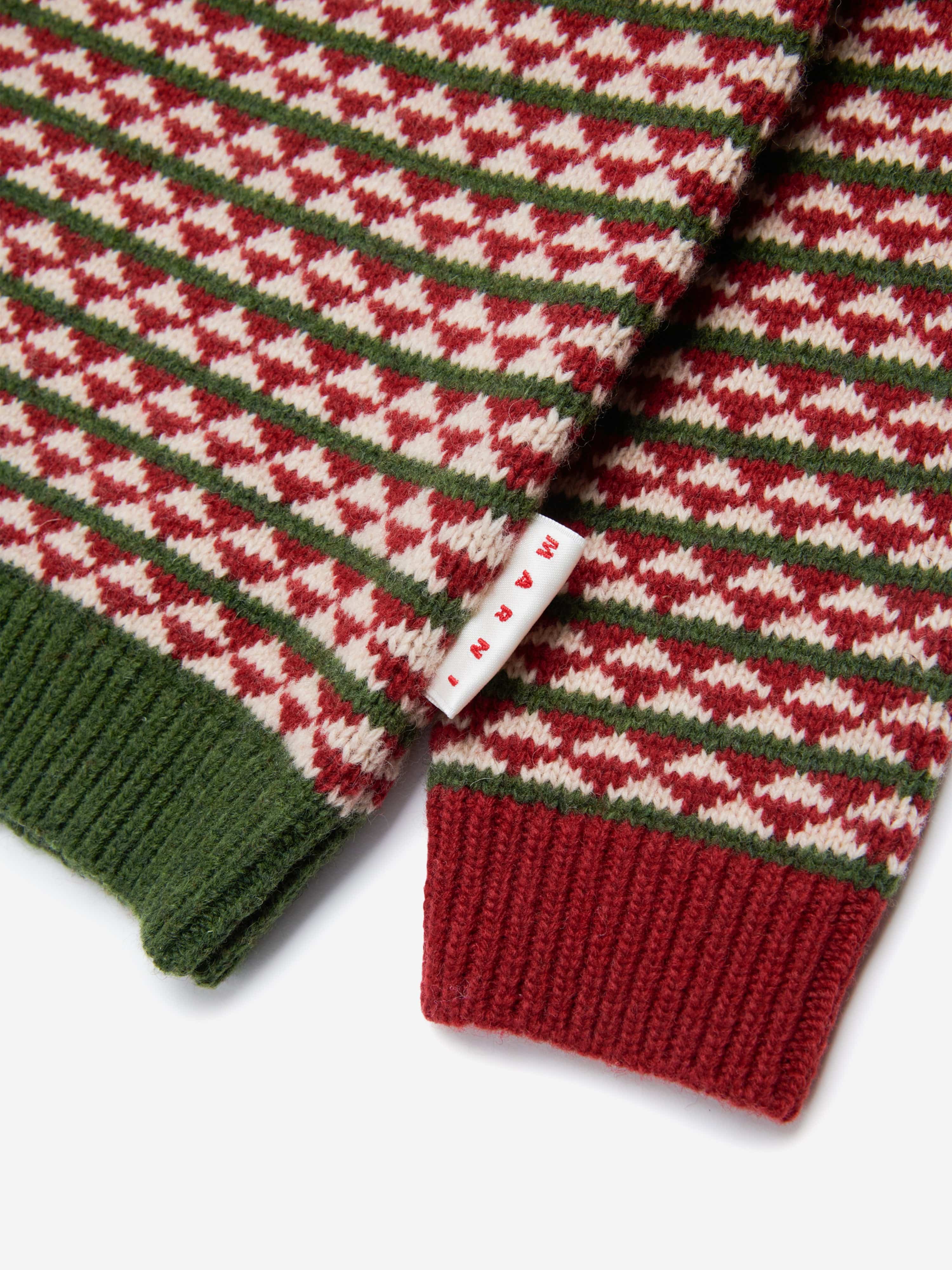 MARNI Kids Wool Knitted Jumper in Red Low Shipping Cheap Pice