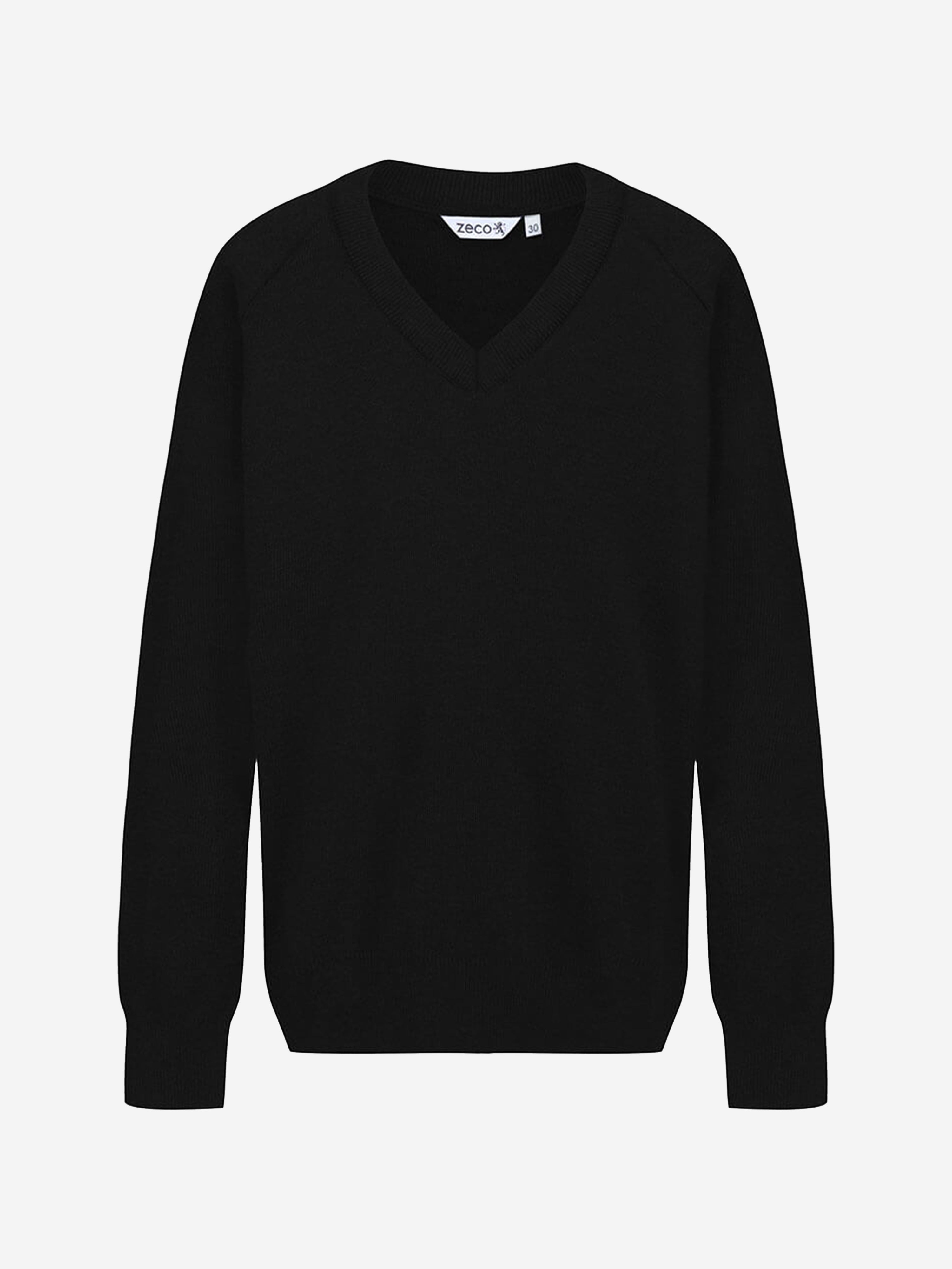 Zeco Kids School Cotton Mix Knitted V-Neck Jumper in Black Buy Cheap Recommend