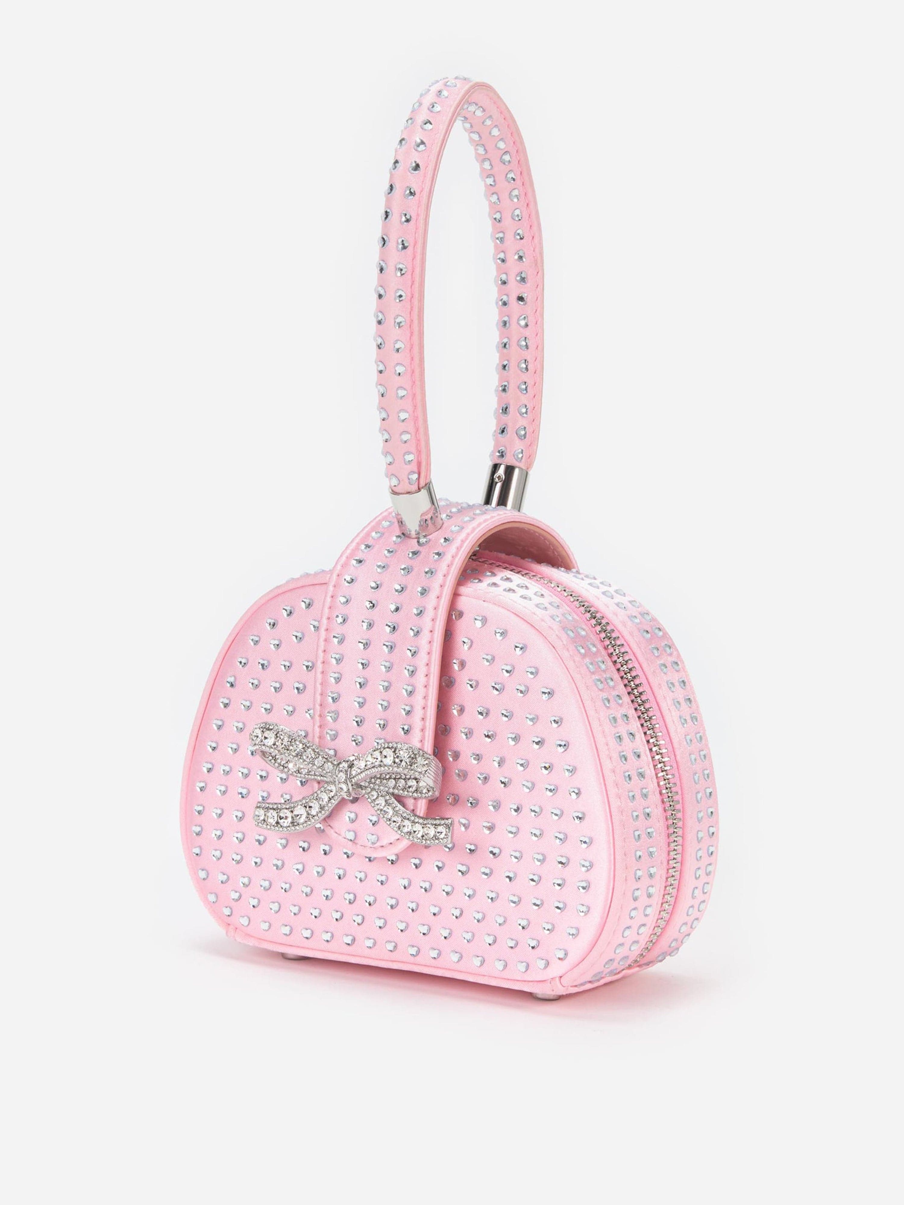 Girls Heart Rhinestone Bag in Pink (15cm) Discount Outlet Store