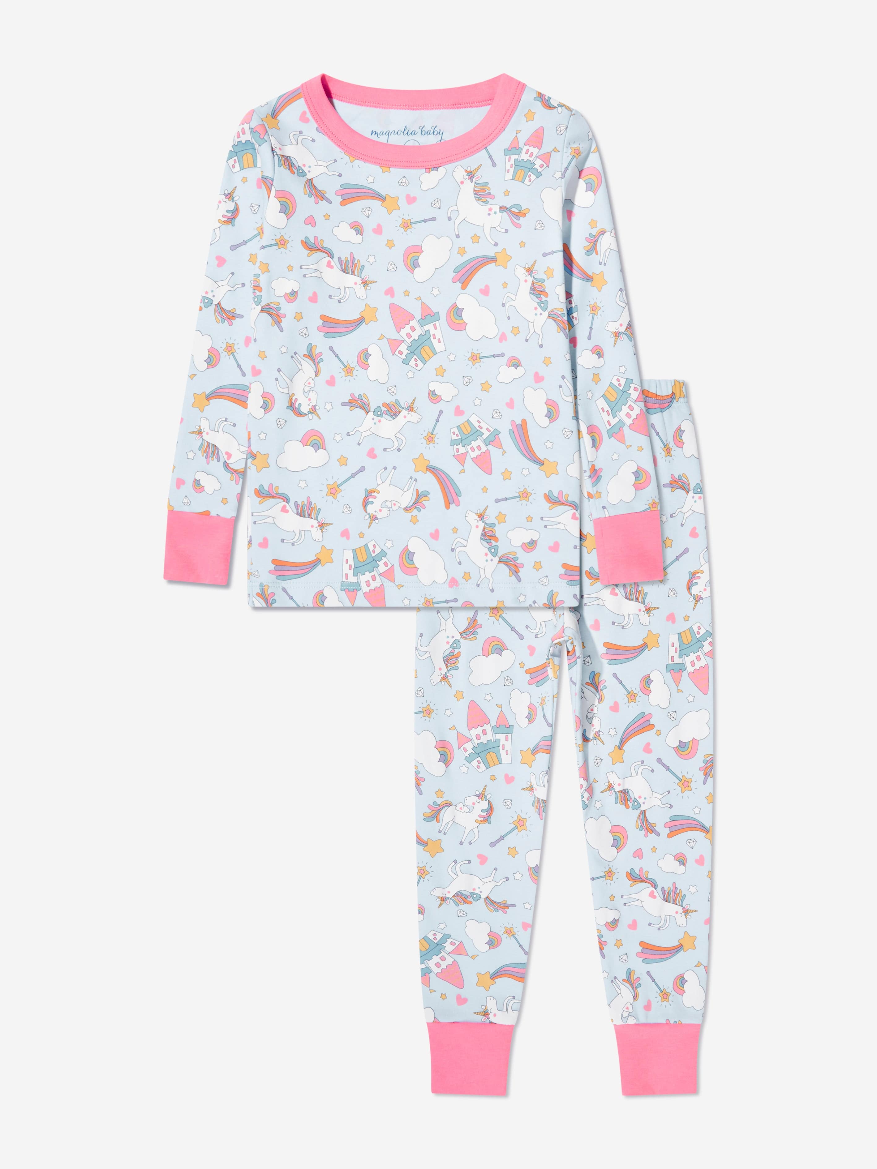 Magnolia Baby Girls Dreamy Unicorns Long Pyjamas in Pink Outlet Geniue Stockist