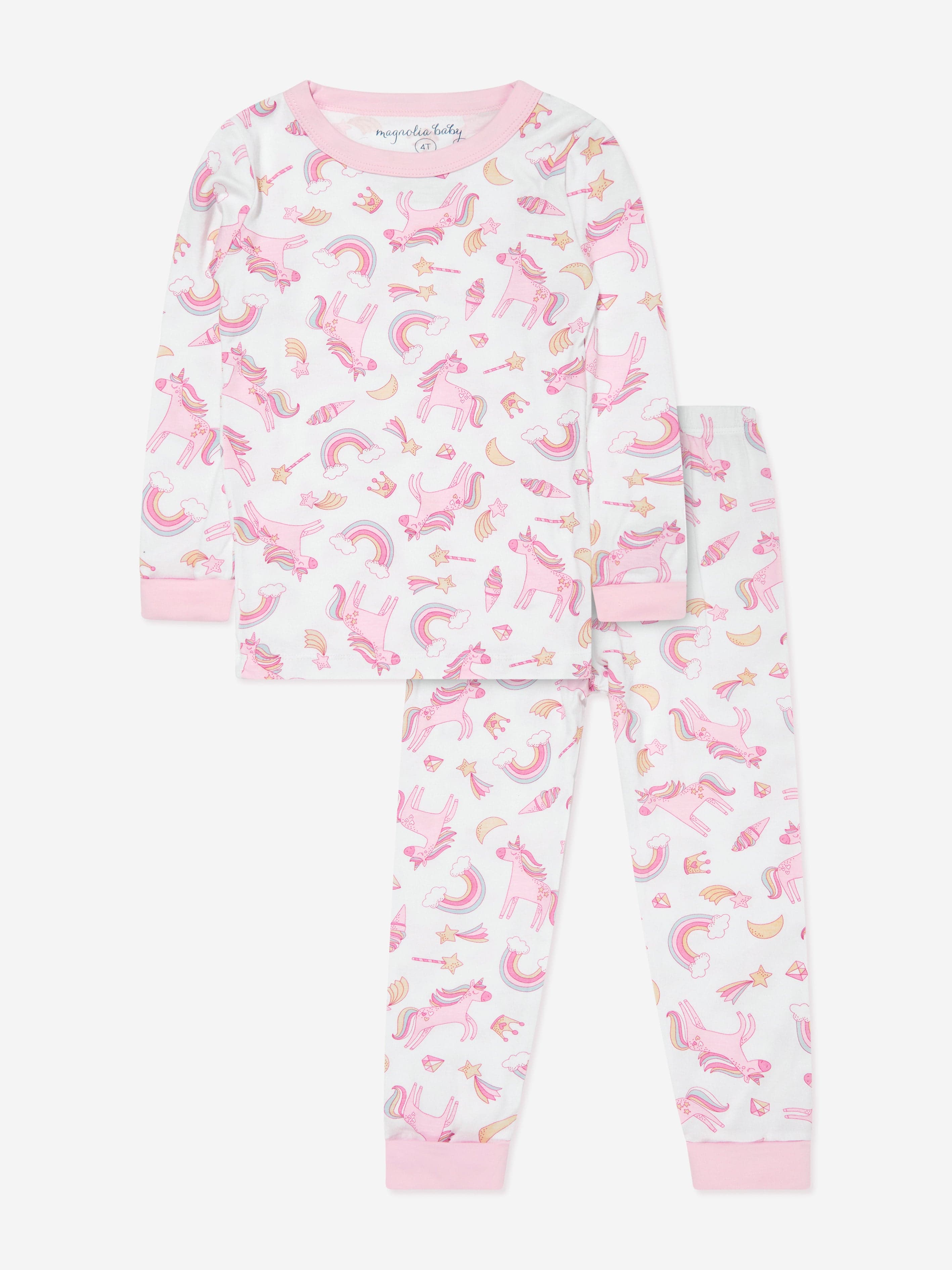 Magnolia Baby Girls Believe In Magic Printed Pyjamas in White Free Shipping Finishline