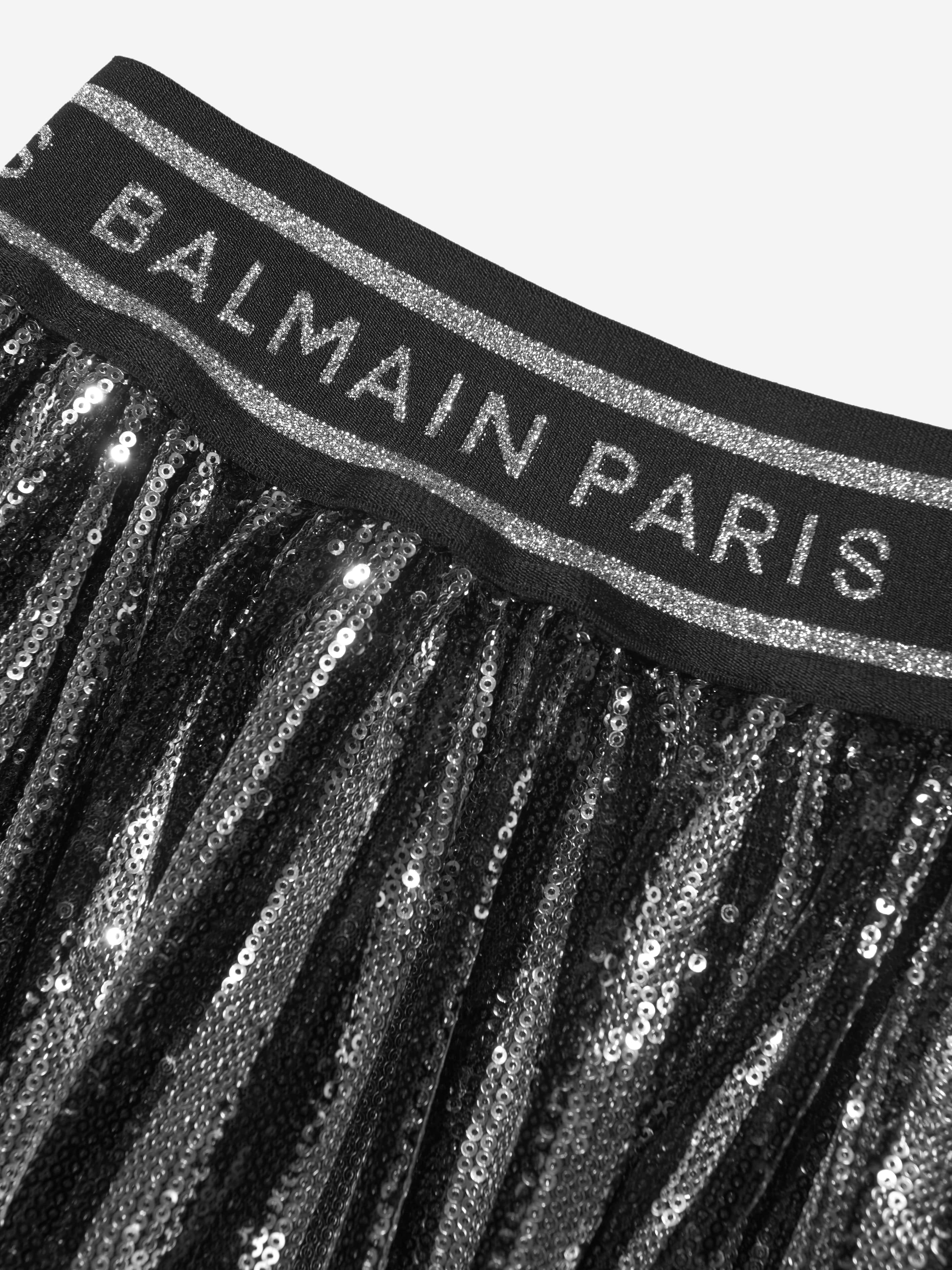 Balmain Girls Pleated Skirt in Silver Free Shipping Looking For