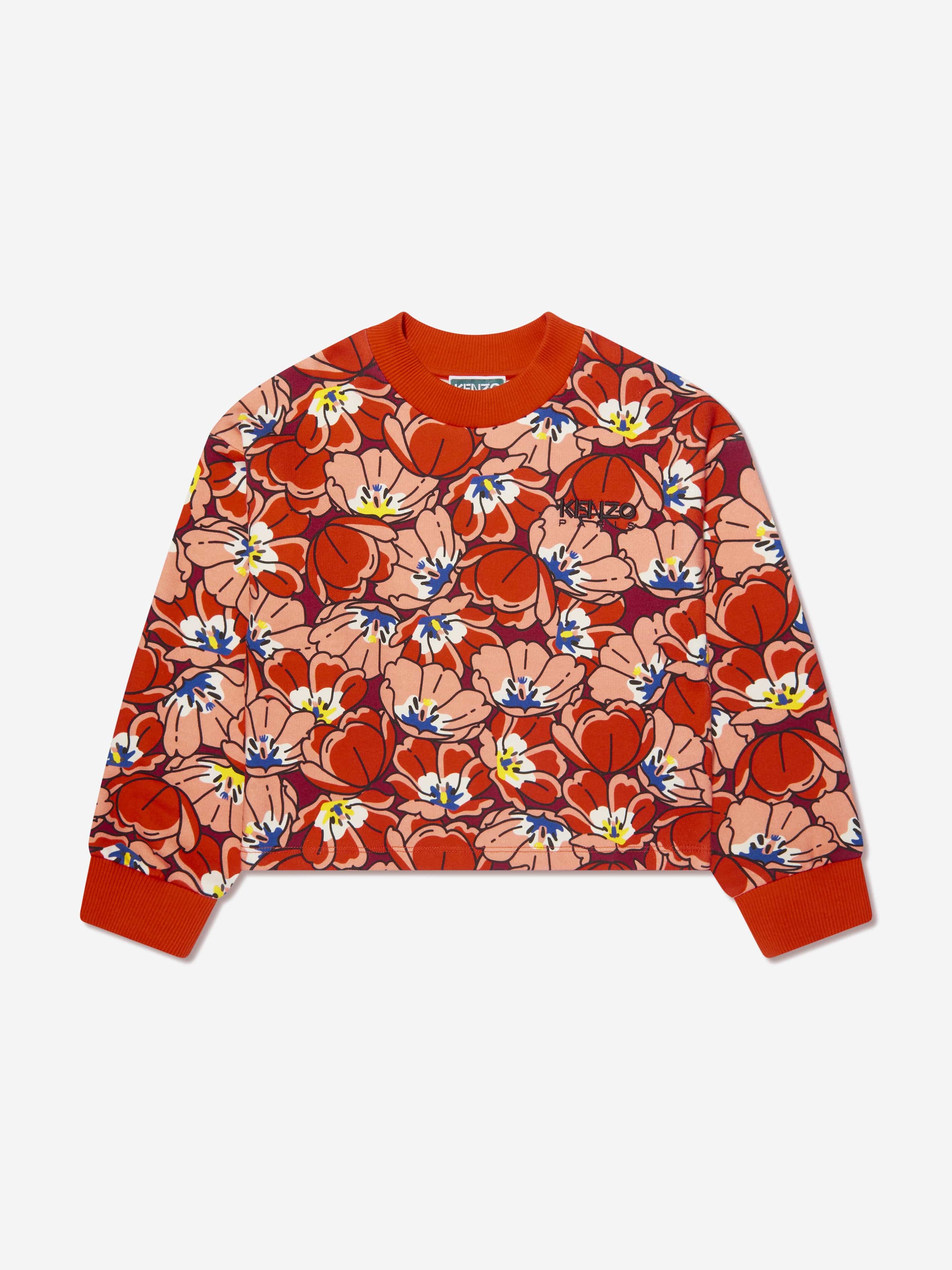 KENZO Girls Boke Flower Sweatshirt in Orange In China Cheap Pice