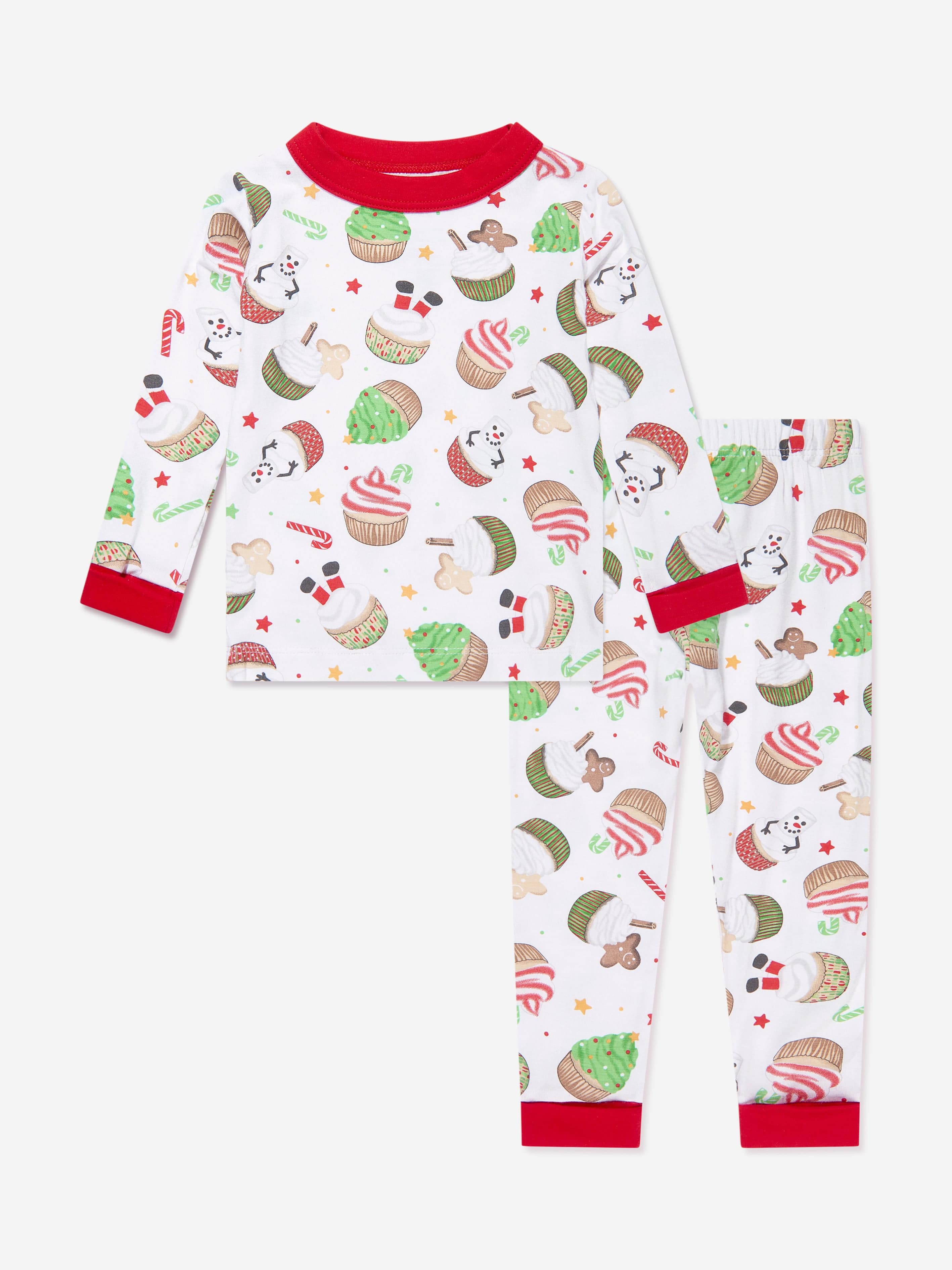 Magnolia Baby Kids Festive Cupcakes Long Pyjamas in White With Paypal Free Shipping