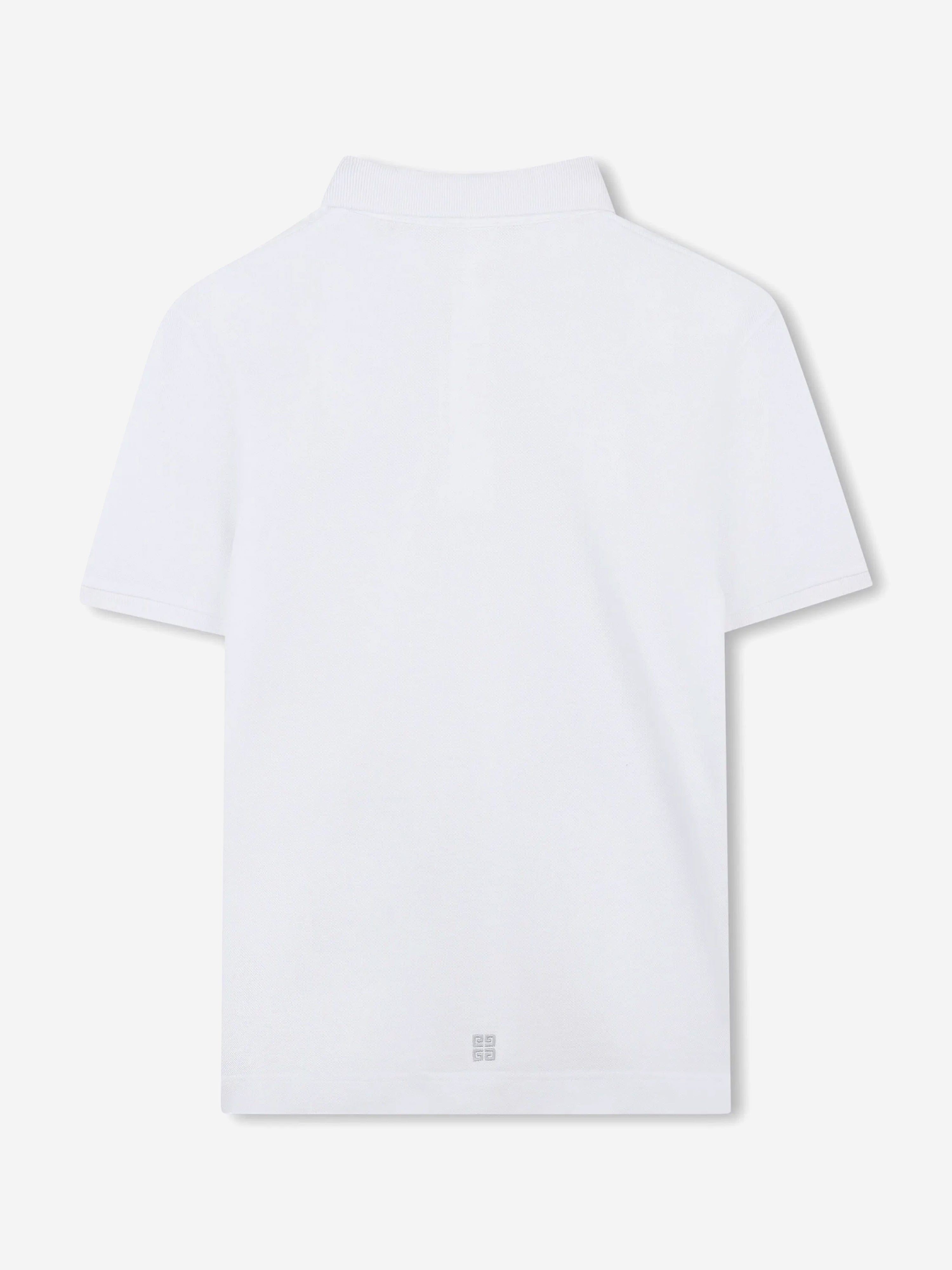 Boys Embroidered Logo Polo Shirt in White Really For Sale