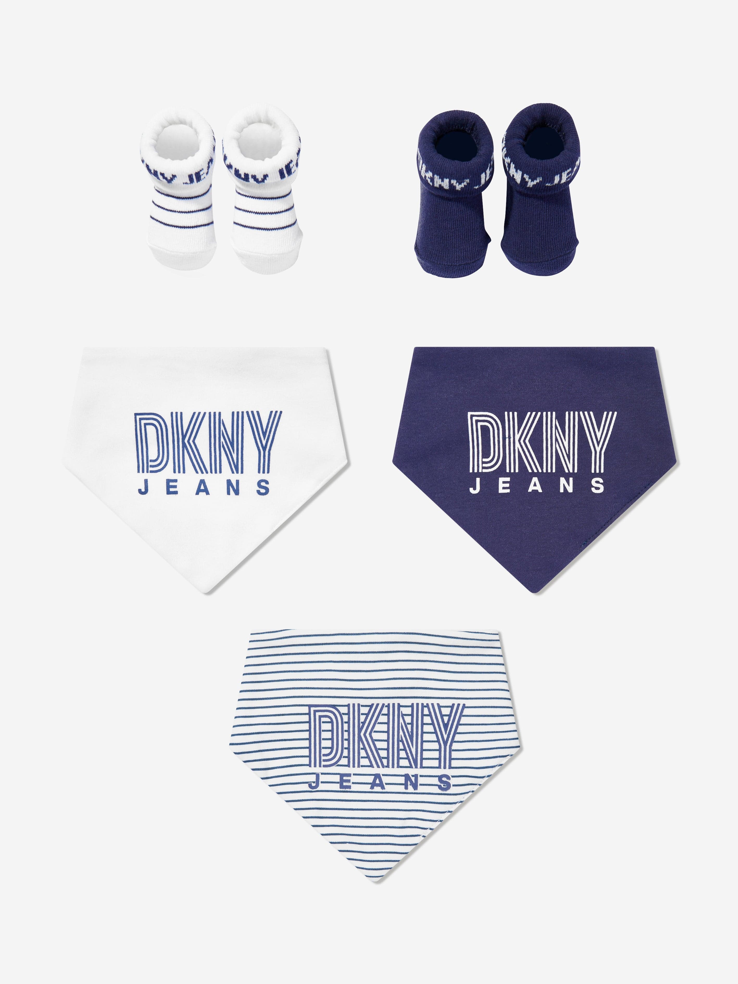 DKNY Baby Boys 5 Pack Bib Set in Navy Sale Best Sale