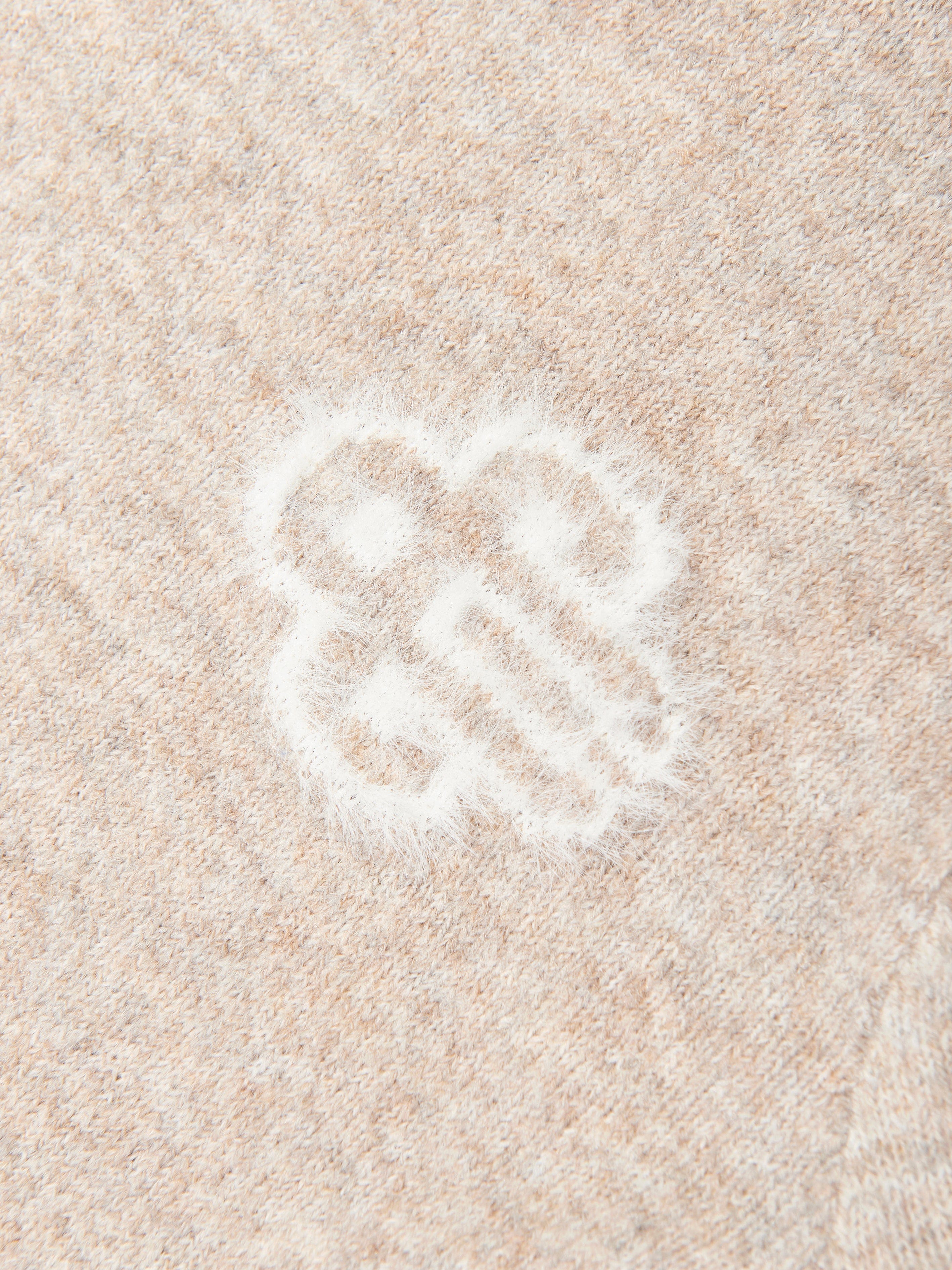 The Couture Club Kids Fluffy Knit Emblem Jumper in Beige Factory Outlet