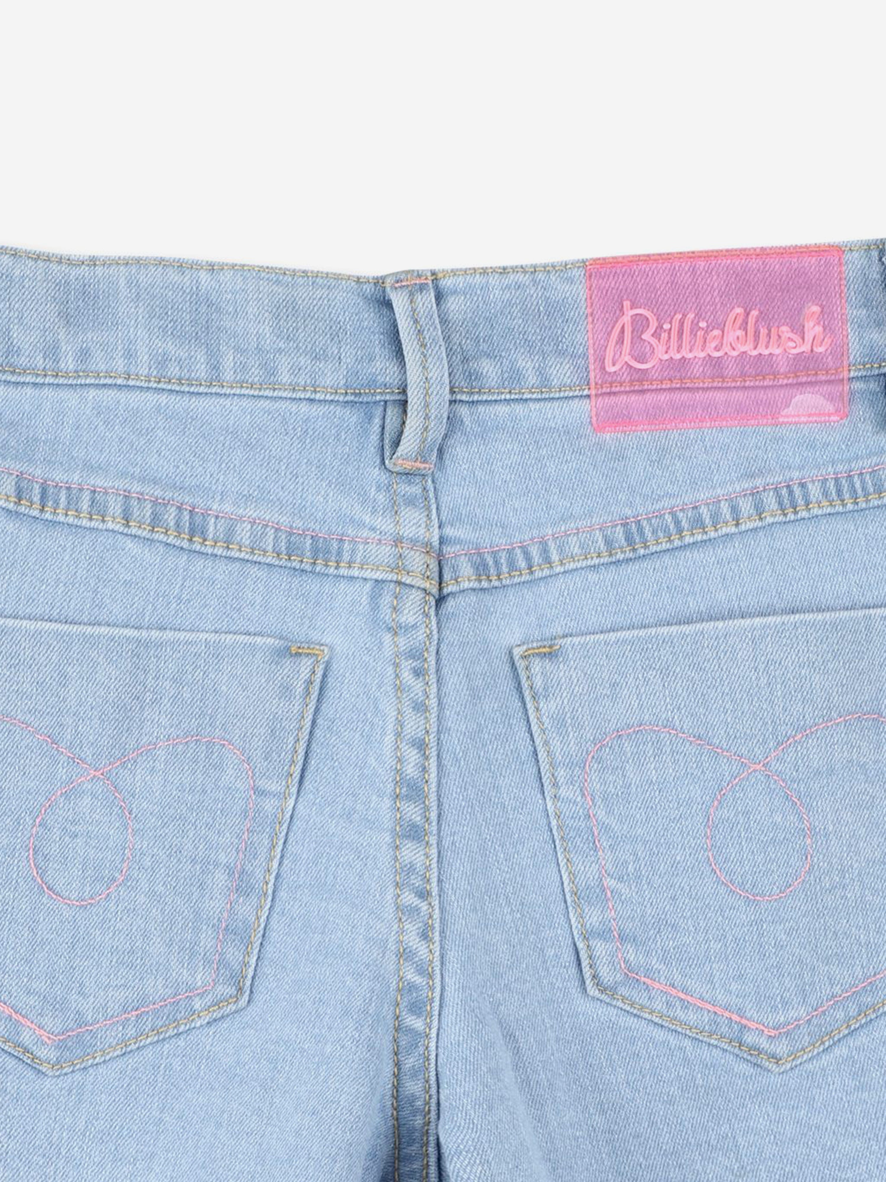 Girls Sequin Denim Shorts in Blue 100% Original Cheap Pice