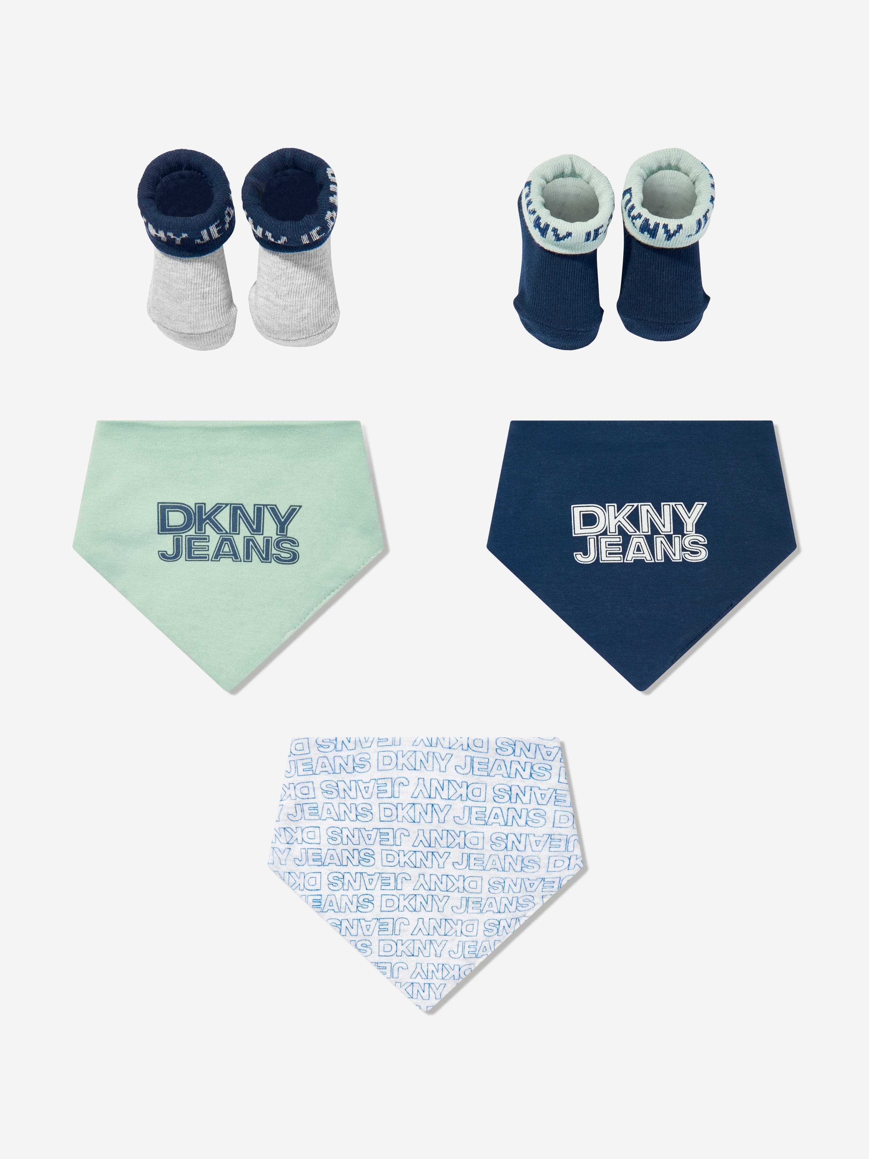 DKNY Baby Boys Bibs and Socks Set in Navy New For Sale