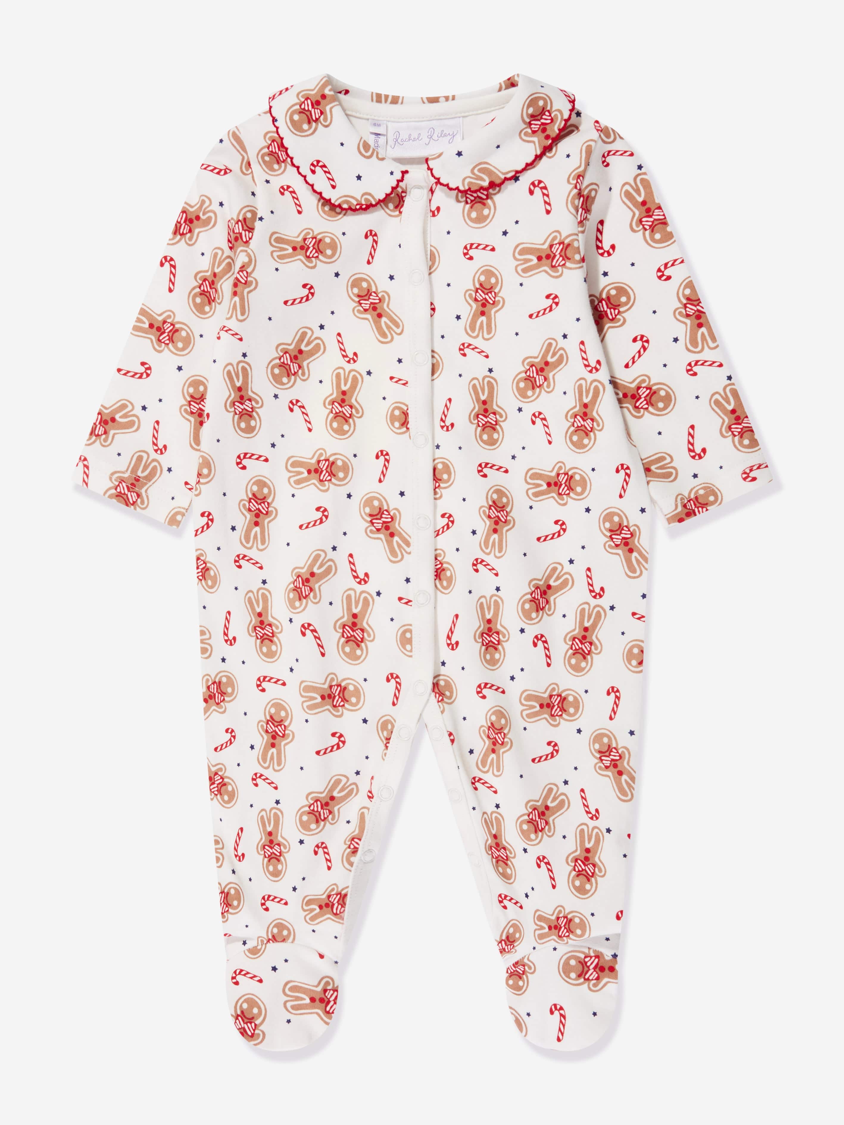 Rachel Riley Baby Gingerbread Babygrow in White Best Sale Online