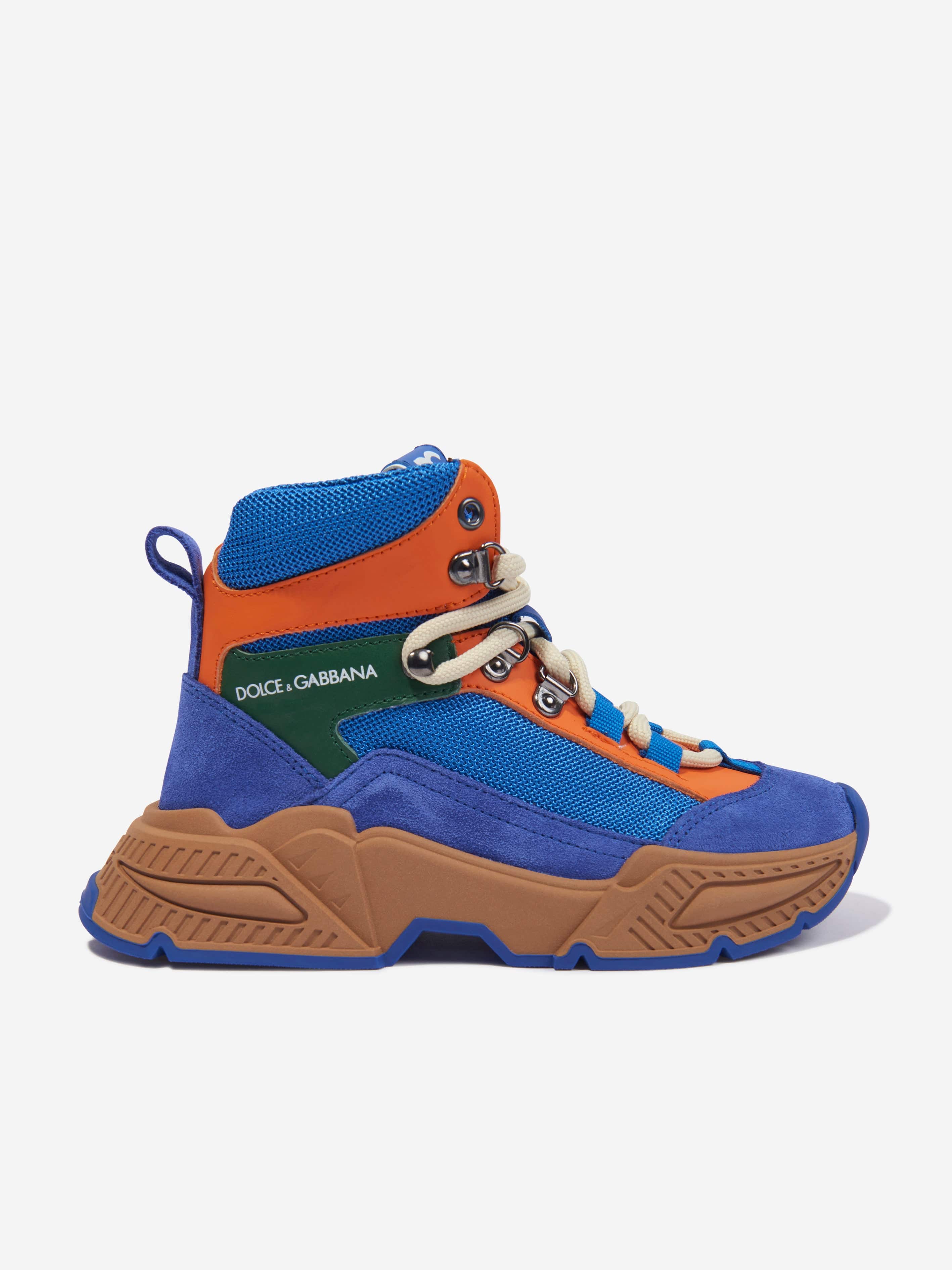 Dolce & Gabbana Boys High Top Trainers in Blue Outlet Footaction