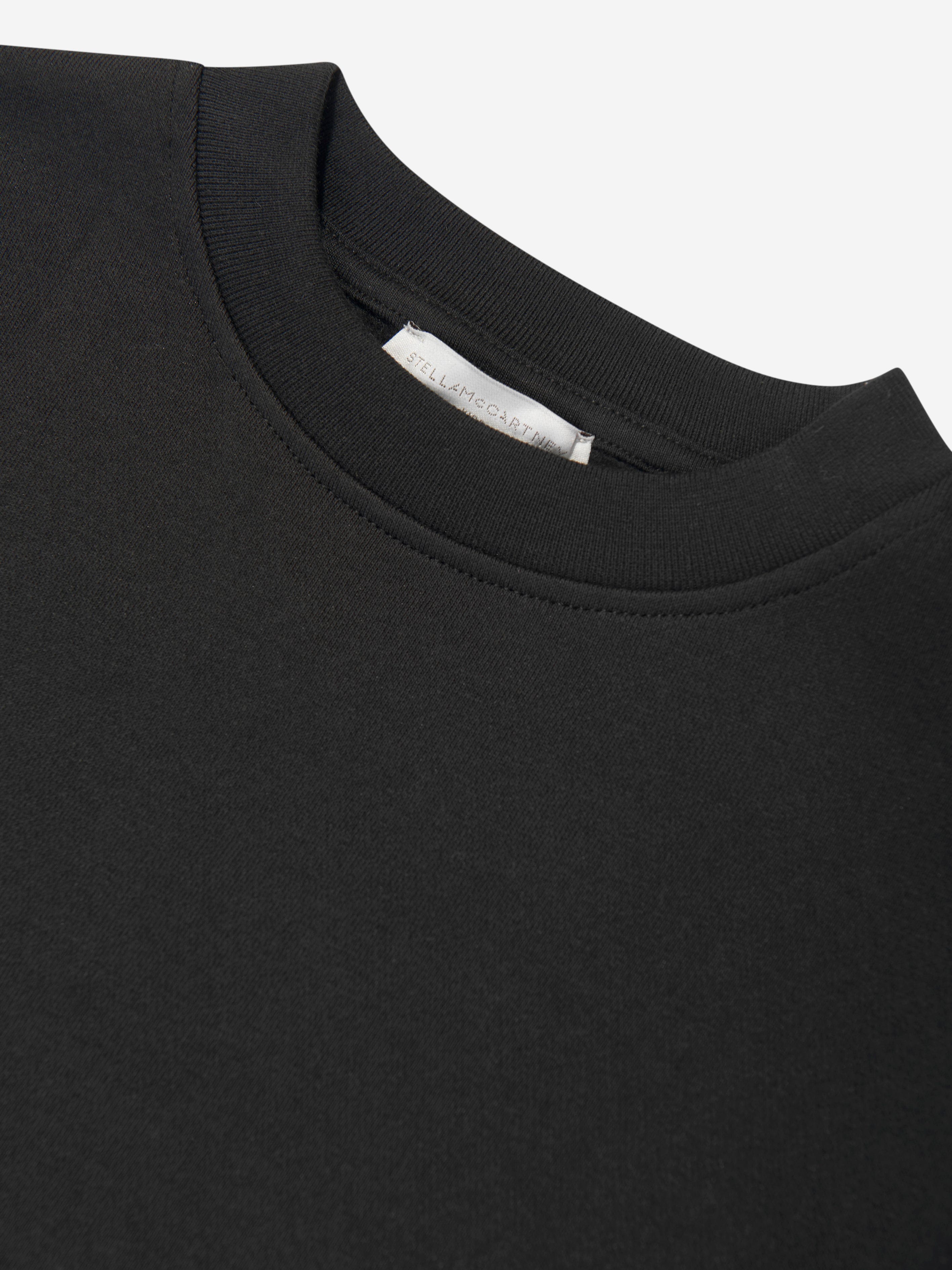 Stella McCartney Boys Logo Sleeve Sweatshirt in Black Clearance High Quality
