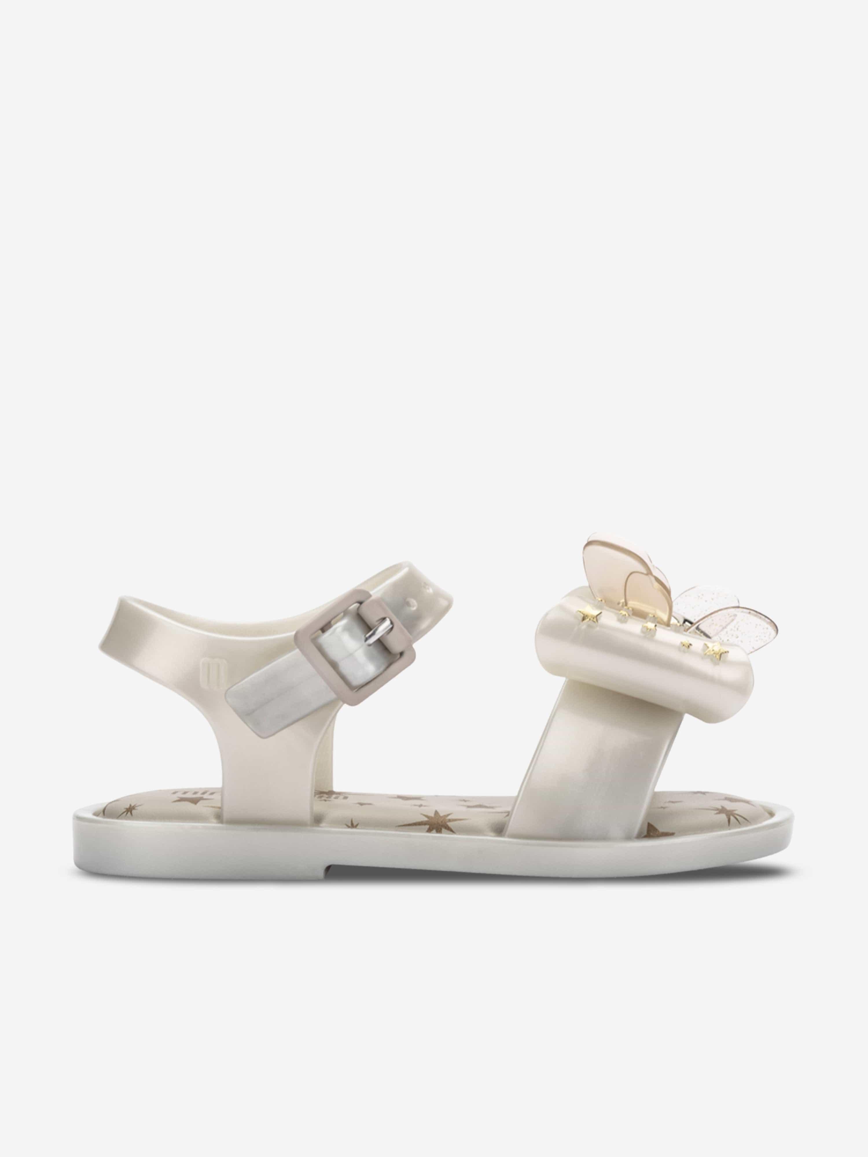 Mini Melissa Girls Mar Star Sandals in White Clearance With Credit Card