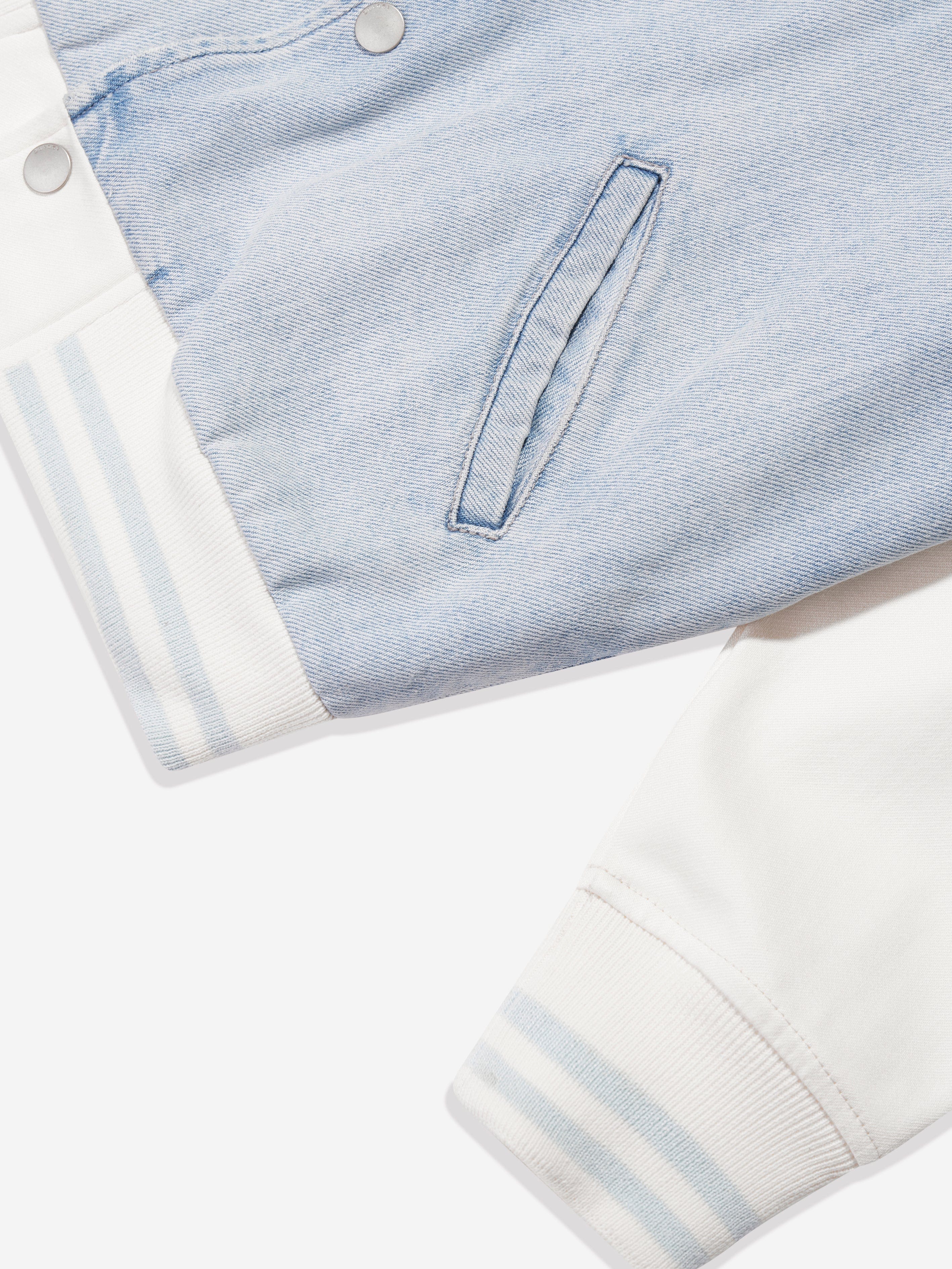 DL1961 Kids Denim Bomber Jacket in Blue With Credit Card Cheap Pice