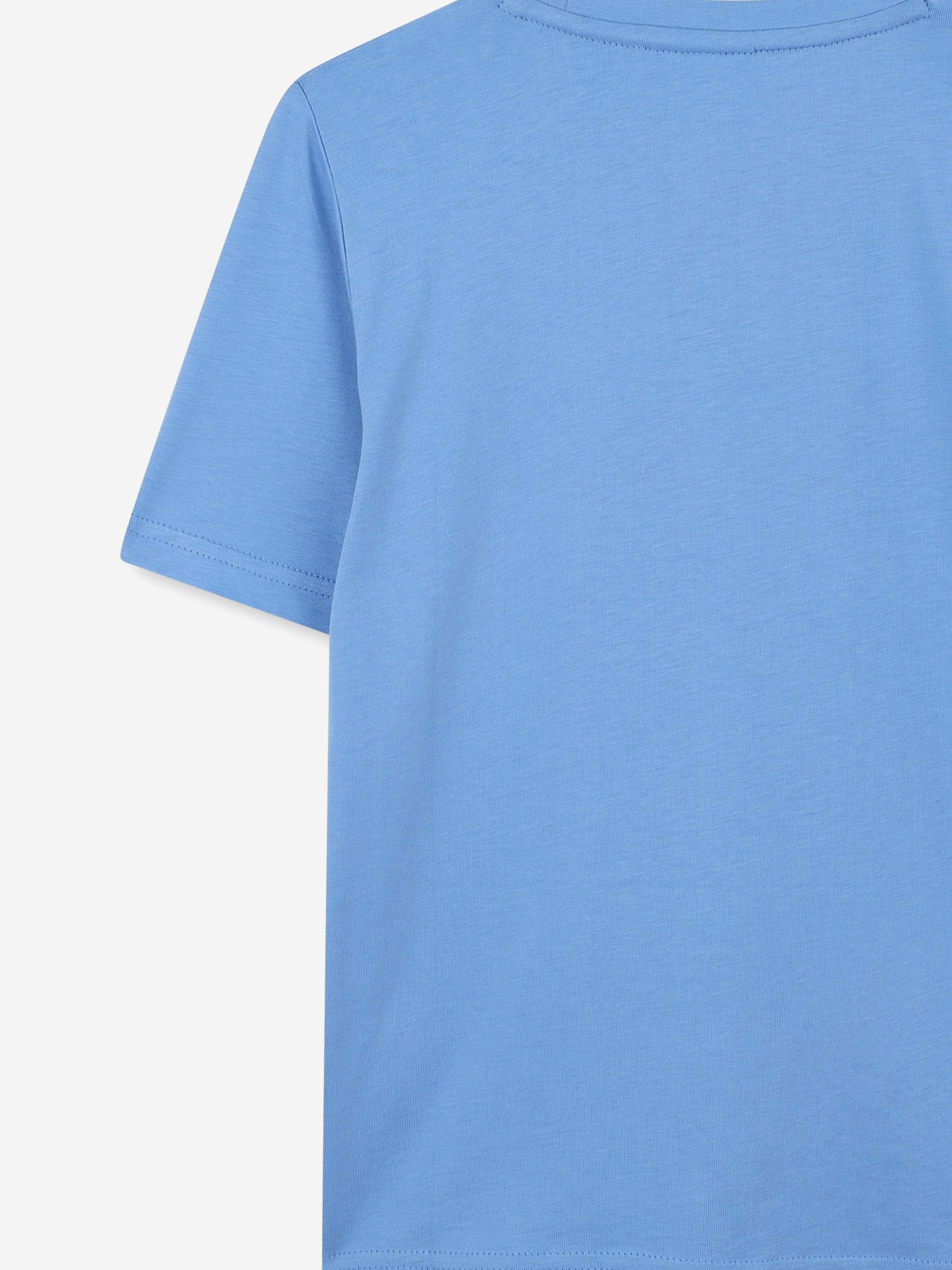 BOSS Boys Logo Print T-Shirt in Blue Best Wholesale Cheap Pice