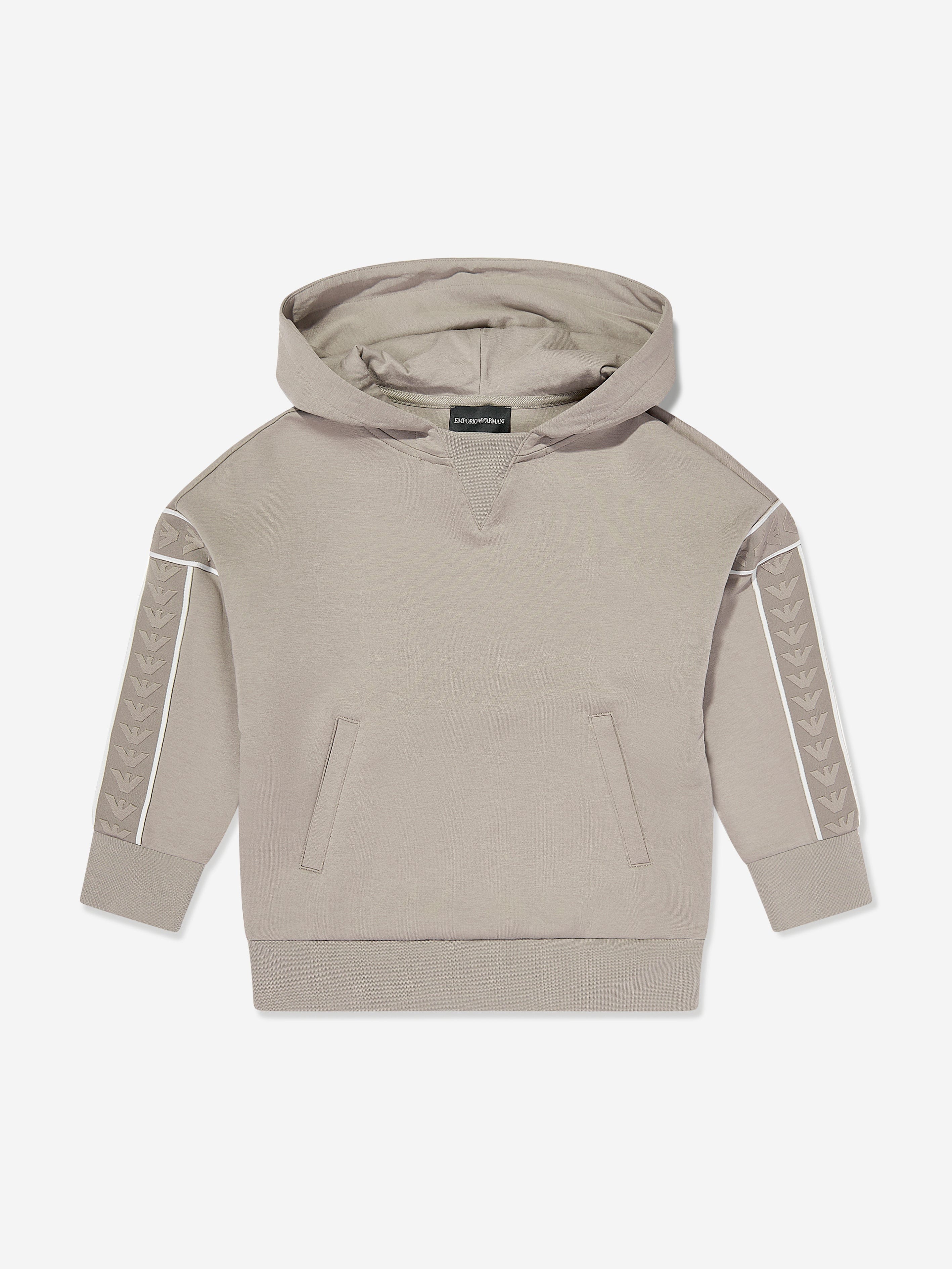 Emporio Armani Boys Logo Hoodie in Brown Cheap Sale For Cheap
