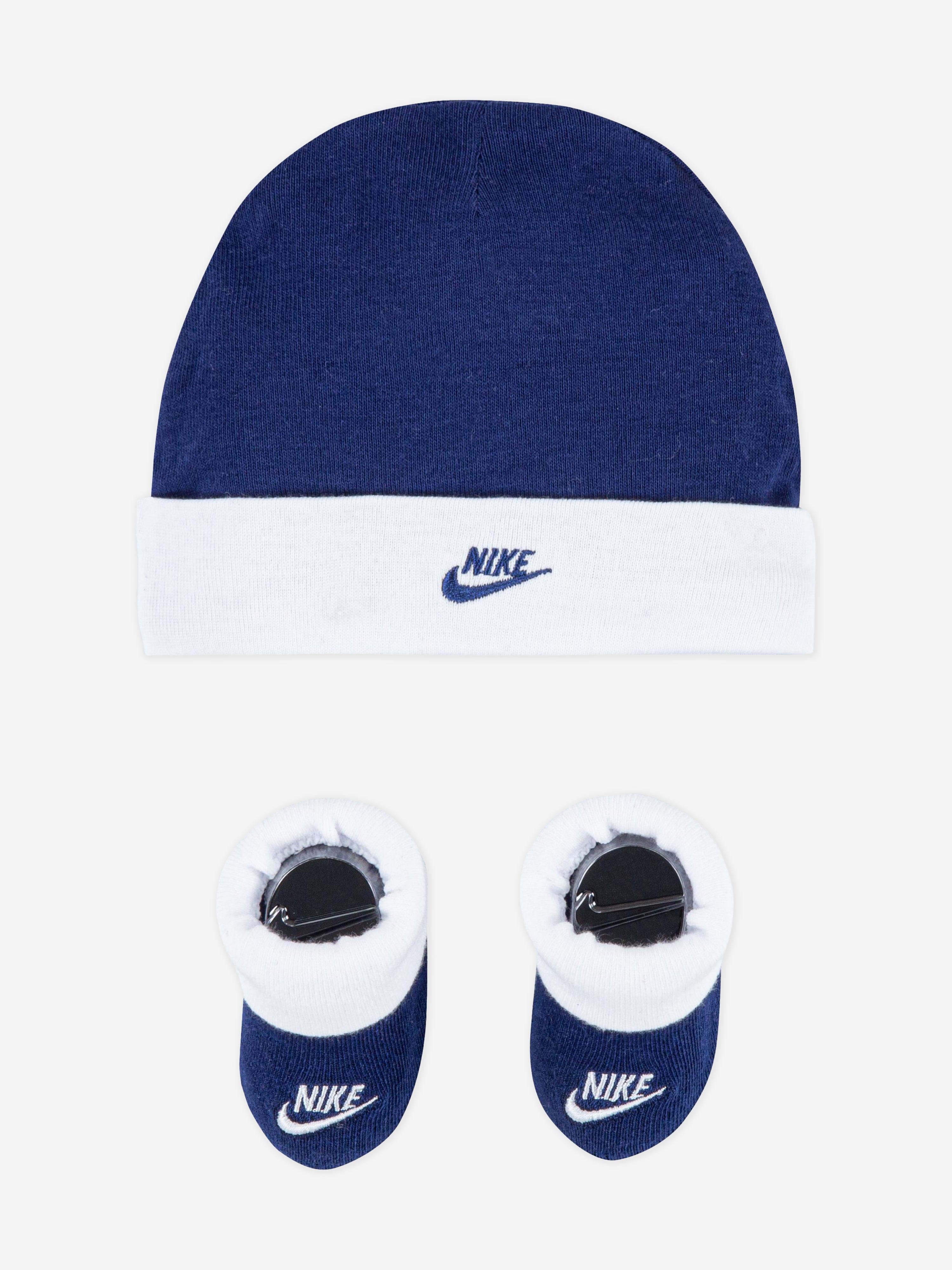 Nike Baby Boys Futura Hat and Bootie Set in Blue Pay With Visa